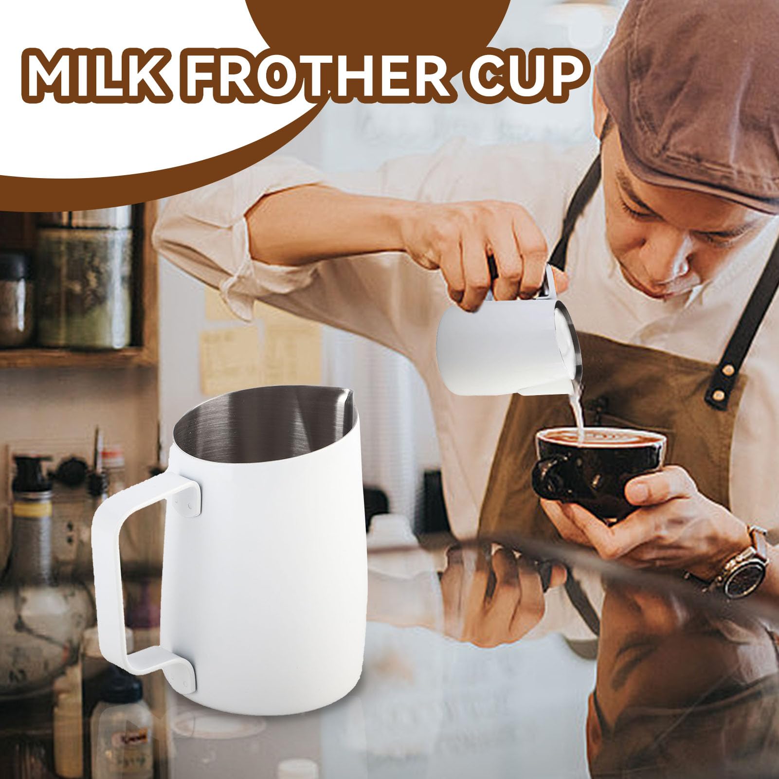 Rocket Espresso 18/10 Stainless Steel Frothing Pitcher, 16.9oz, Polished Mirror Finish
