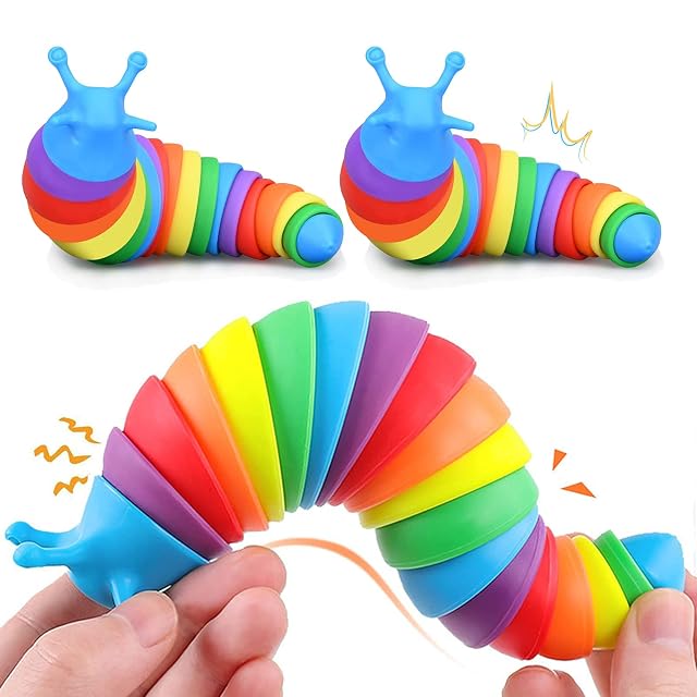 Yolistar Juguete de Agitación Articulado de Caracol 3D, Juguete de Agitación de Insecto de Caracol Realista (2 Unidades de Caracoles de 19 cm)
