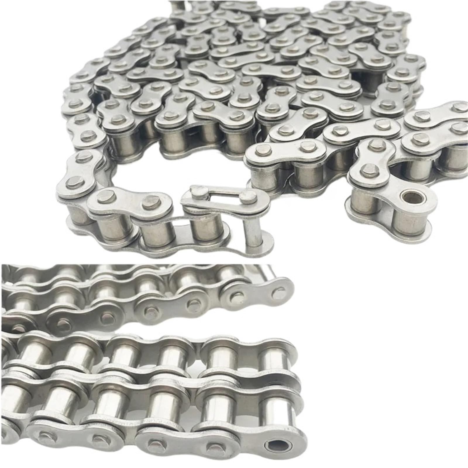 Rollenkette Aus Kohlenstoffstahl Kurze Teilung Rollenkette Industrielle Übertragungskette 304 Edelstahl 1/4"25H04C 05B RS35 06C 06B3/8" RS40 08A 08B1/2"(06C-RS35-1.5M)
