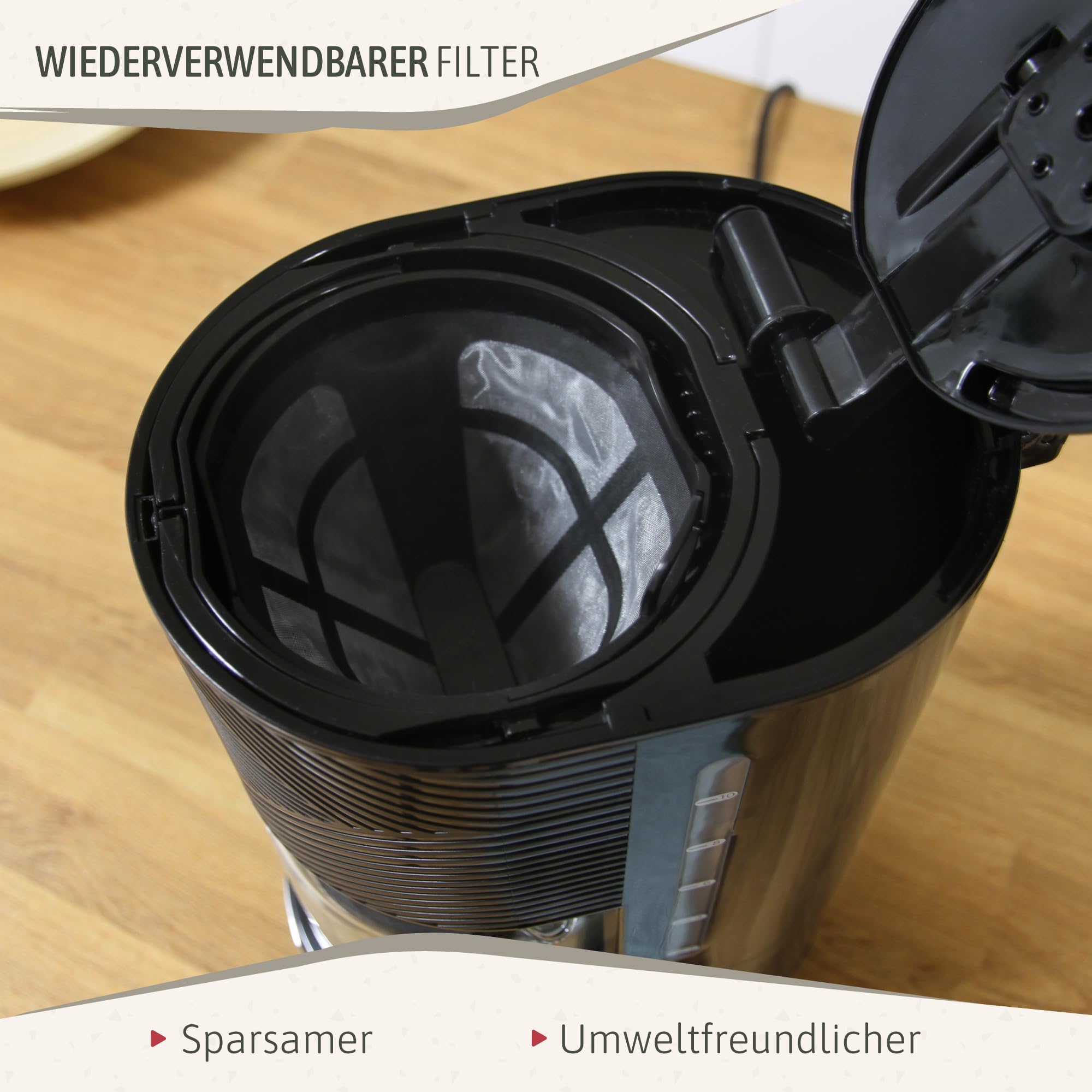 Briebe Elegance Set Brottoaster 2 Scheiben Wasserkocher 1,7L 2200W BPA-frei Filterkaffeemaschine 10 Tassen 1,25L Frühstückspack