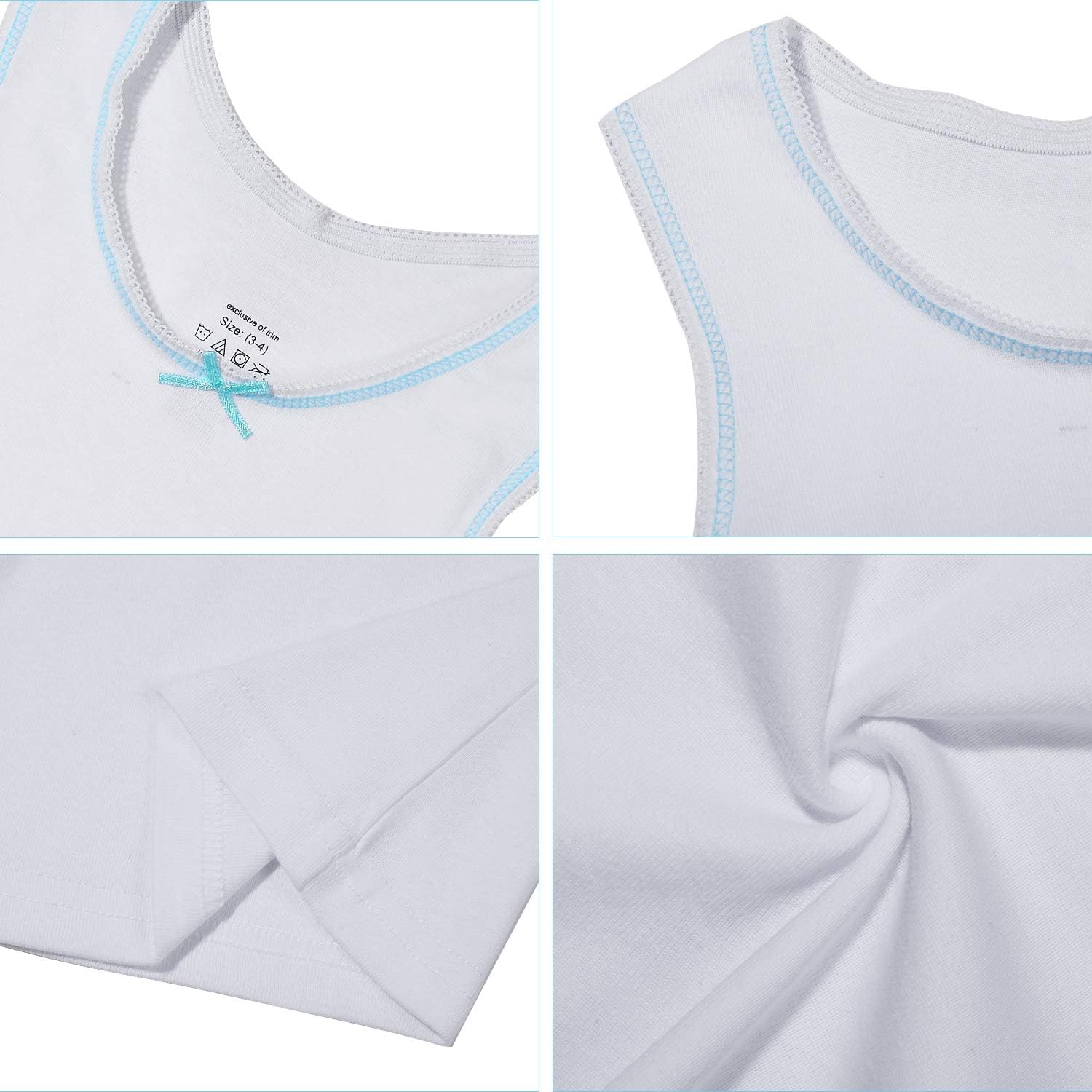 Buyless Fashion Girls Tank Tops - Sleeveless Cami Tanks Cotton Undershirts for Dance Gymnastics, Kids & Toddler Size (8 Pack)