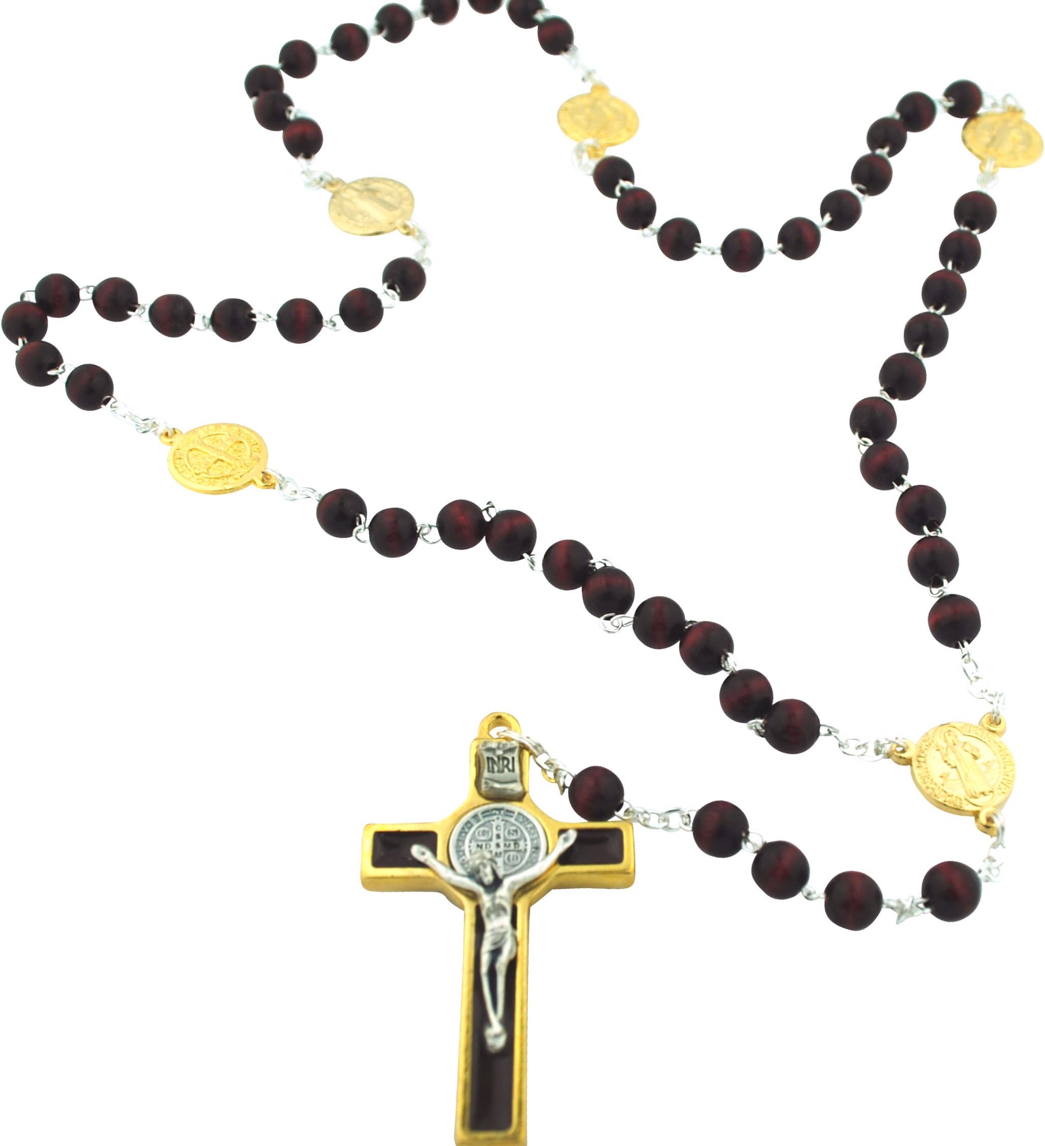 Vaticano Arts Brown St. Benedict Oval Wood Rosary, Rosaries