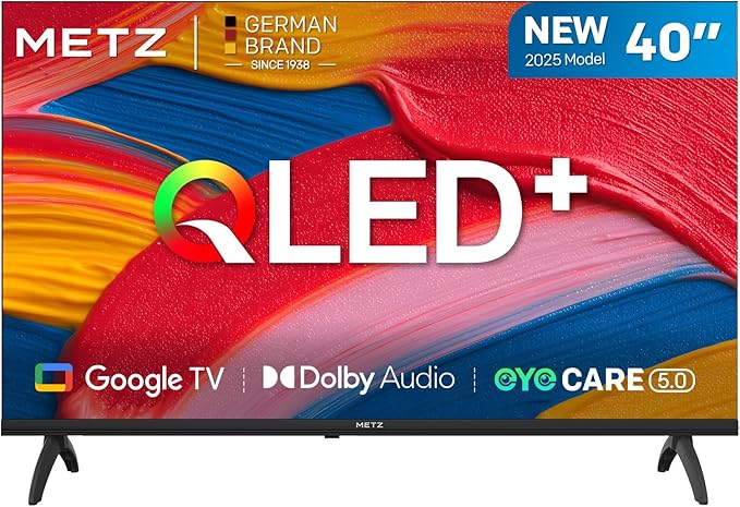 METZ TV 40 Pulgadas Smart TV, 40MQF7000Z, QLED, Smart TV 40 Pulgadas, HDR10, Dolby Audio, Bluetooth 5.1, Negro (DVB-T/T2/S/S2/C ATV, Ci+) 2025