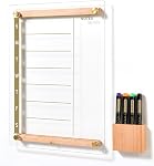 Clear Glass Weekly Dry Erase Calendar & Menu Non-Magnetic Whiteboard for Wall, Meal Plan & Grocery List White Board for Kitchen, 15x11, 7 Days Home Planner, 4 Wet Erase Markers Included, Yeoux