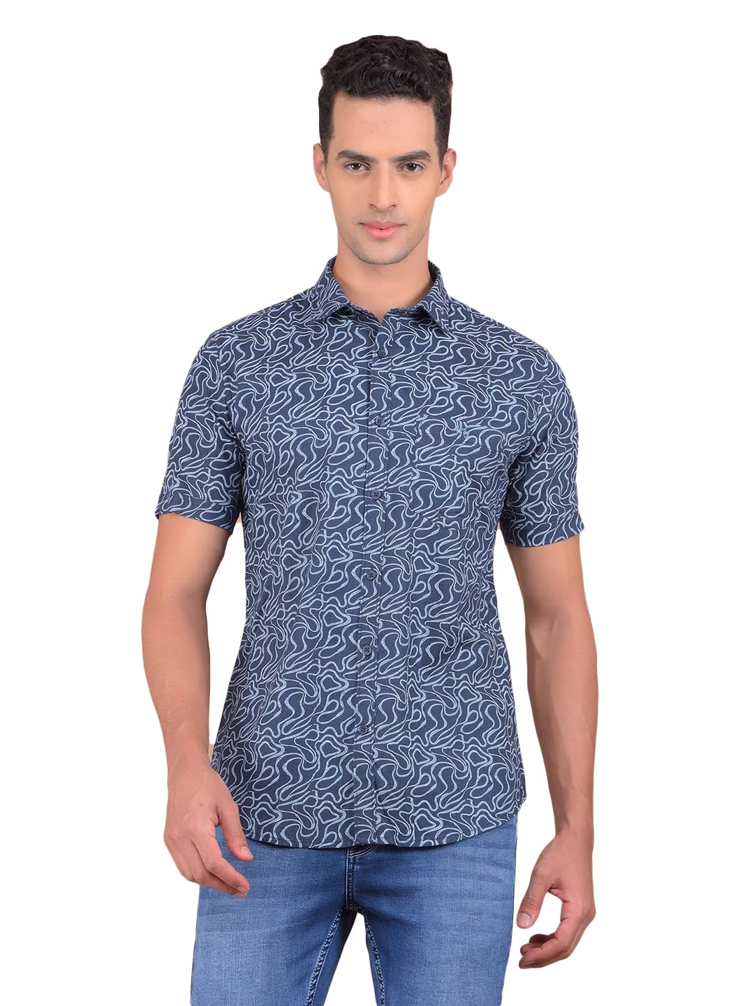 Crimsoune Club Men's Blue Printed Shirt-picture-14