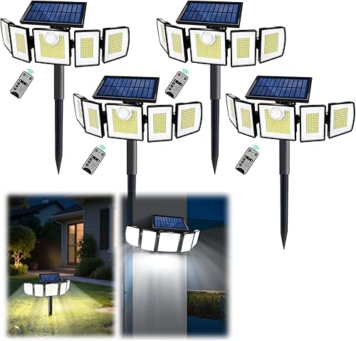 Miniatura 12 de Luces Solares para Exteriores Impermeables con Sensor de Movimiento - 416 LEDs 3000 Lúmenes Súper Brillantes 3 Niveles de Brillo 3 Modos 2400mAh