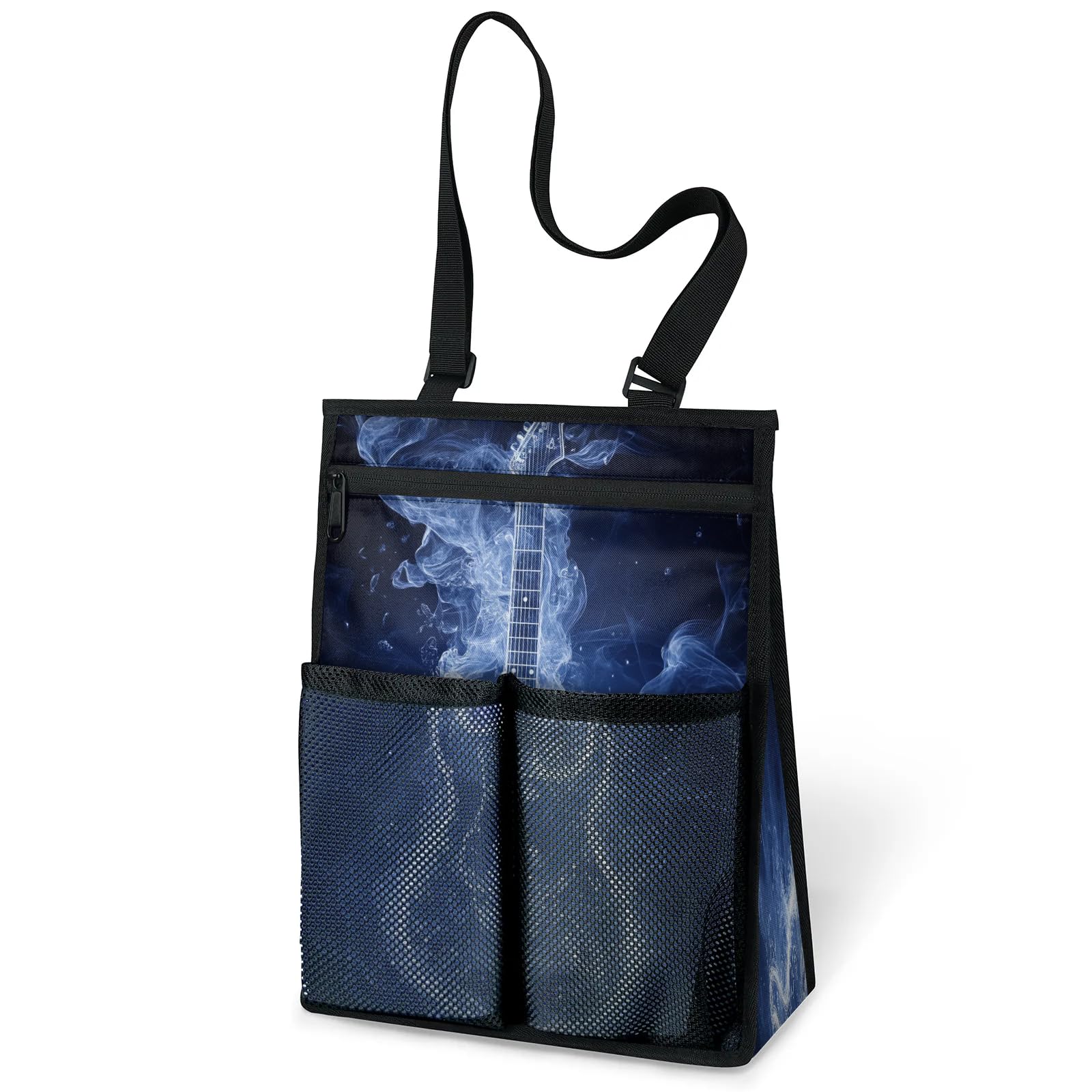 Ourtheme Art Water Guitar Portable Shower Bag for Travel Gym Camp Beach Tote Shower Caddy Bags Hanging Toiletry