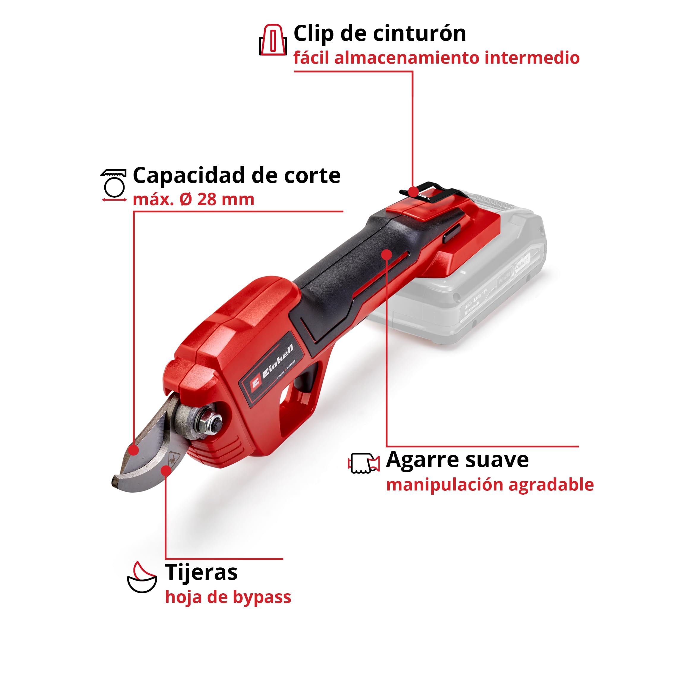 Einhell Original Cortarramas con batería GE-LS 18 Li-Solo Power X-Change (Li-Ion, 18V, sin batería ni cargador)