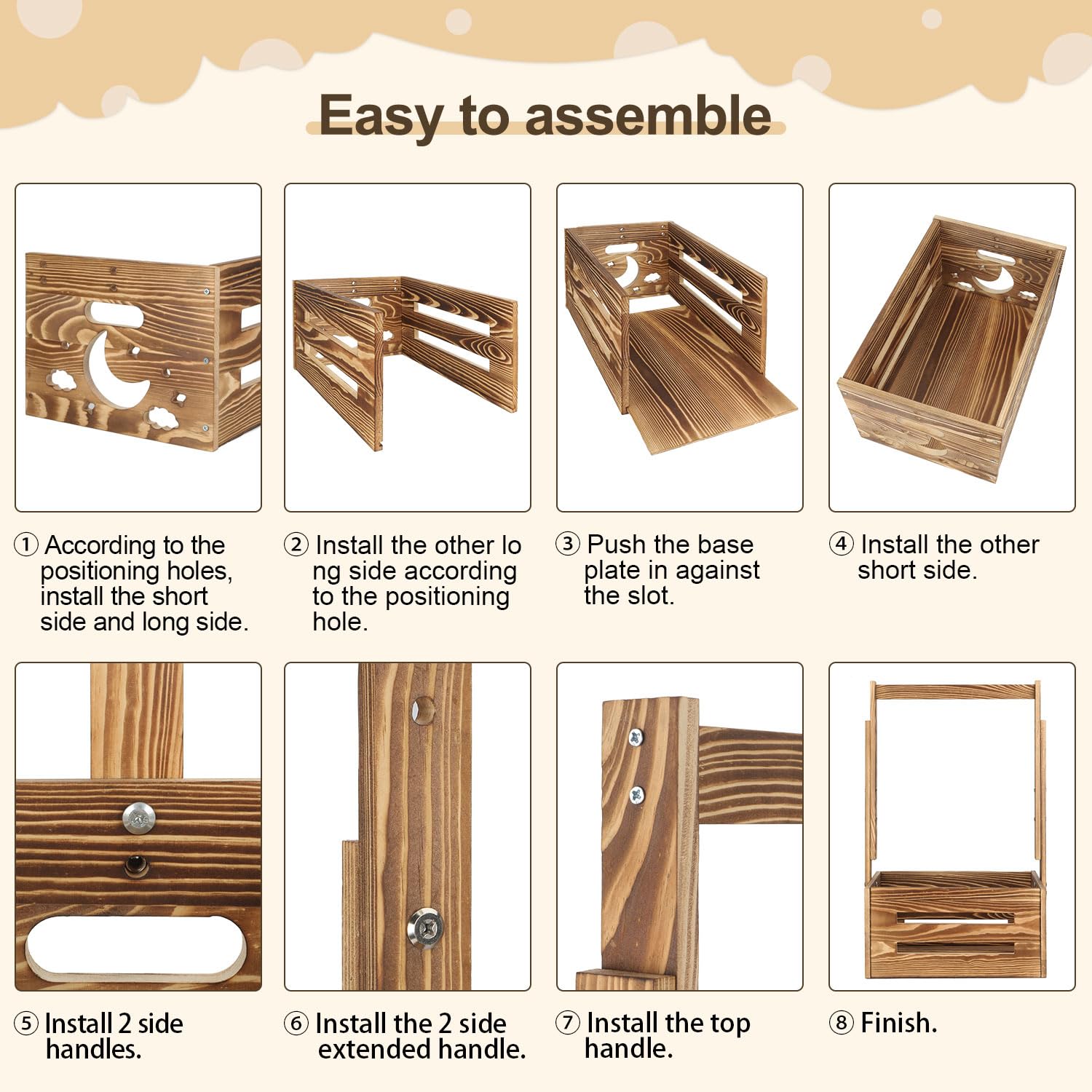 Armario de madera para baby shower, cesta de baby shower con estante de 33.5 pulgadas de alto y columpio, caja de bienvenida para bebé con asa, caja de almacenamiento de fácil montaje para embarazo