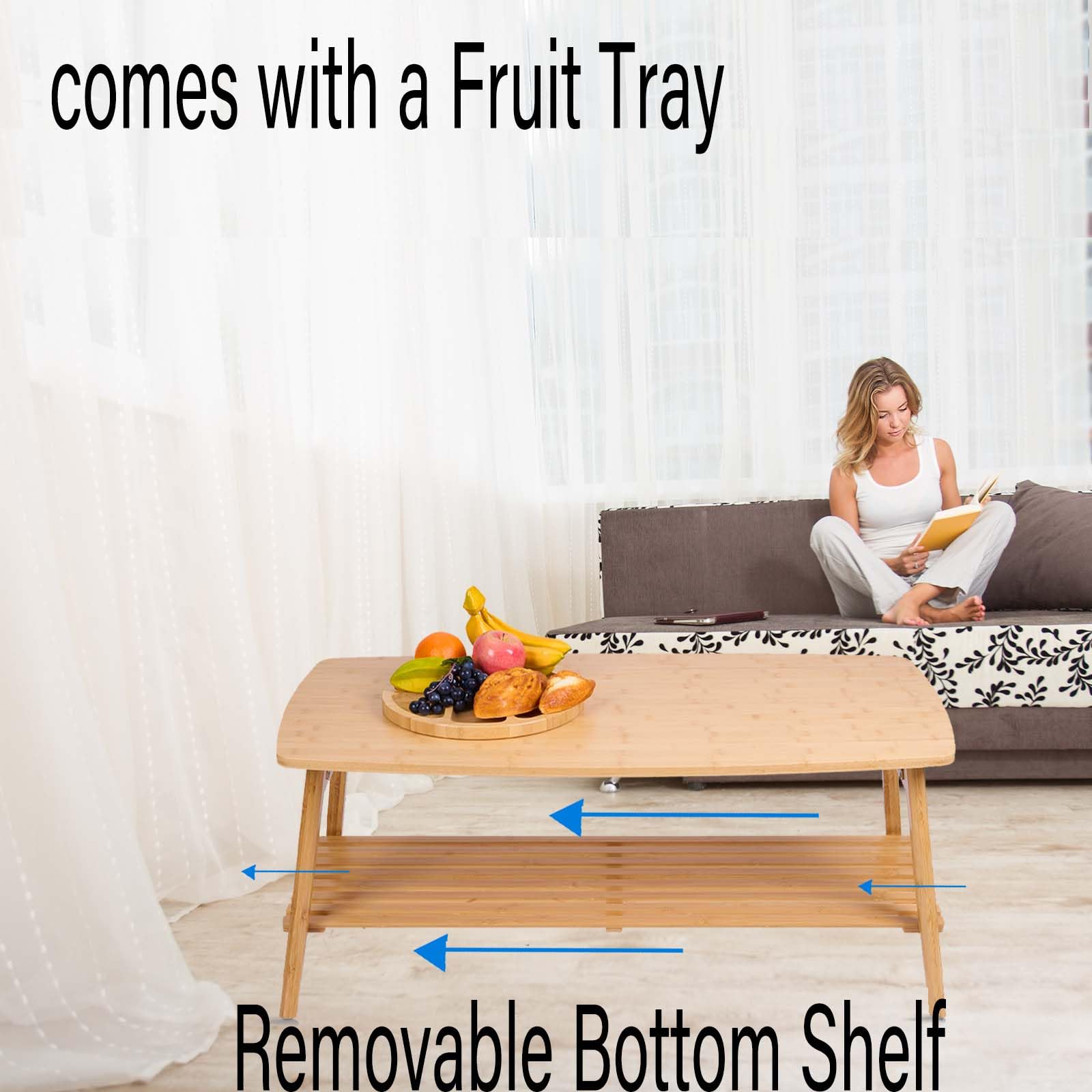 Amazon.com: Bamboo Coffee Table Folding Floor Table,Floor Desk for