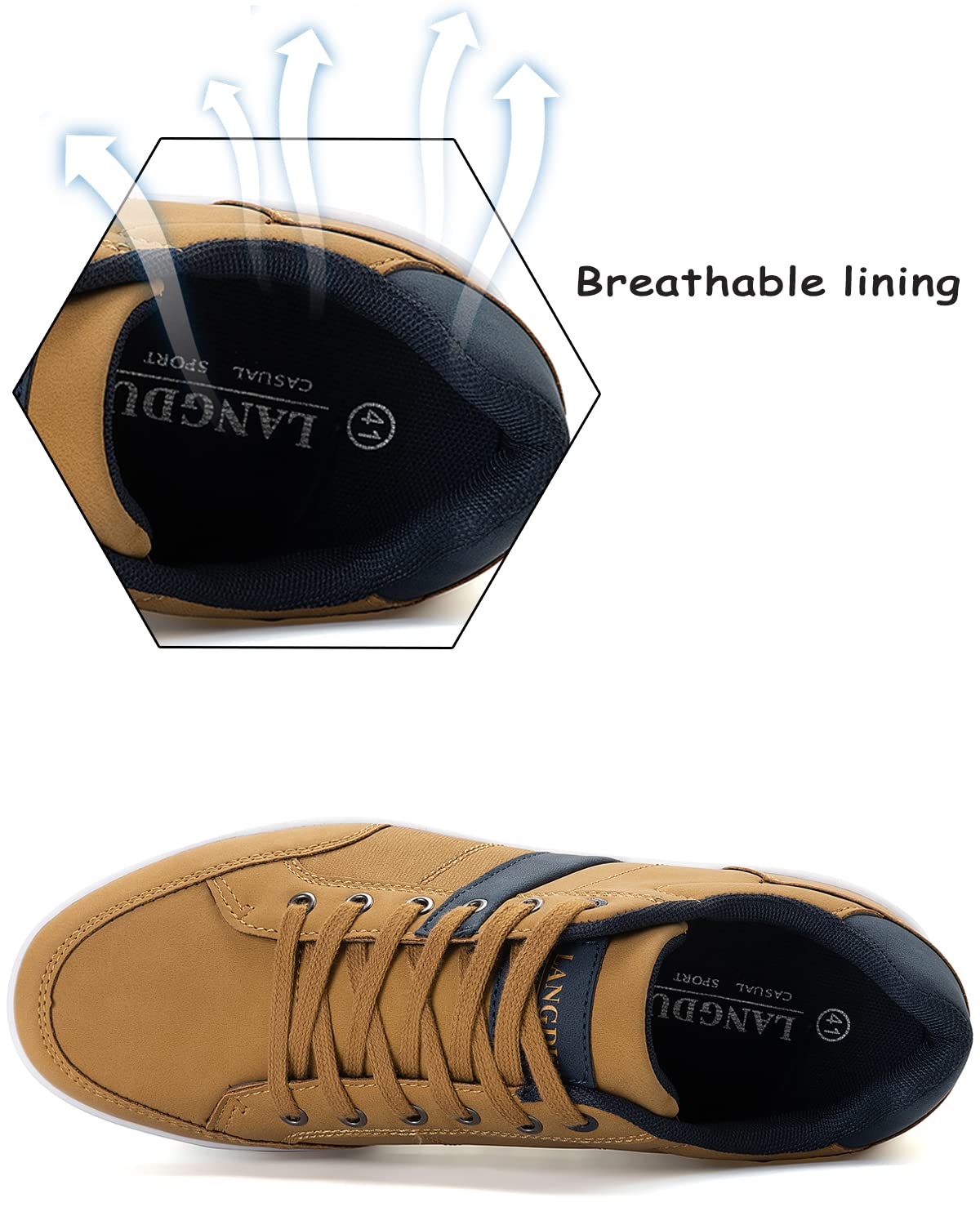 LANGDU Sneakers Uomo Scarpe da Ginnastica Casual Sportive Running Basse Scarpe all'Aperto 41-46