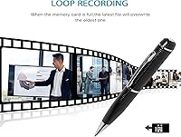 Vista 5 de Portable Hidden Camera Pen, Mini Body Video Camera Pen,1080P Security Camera with Loop Working, Photo Taking for Indoor/Outdoor Security, No WiFi
