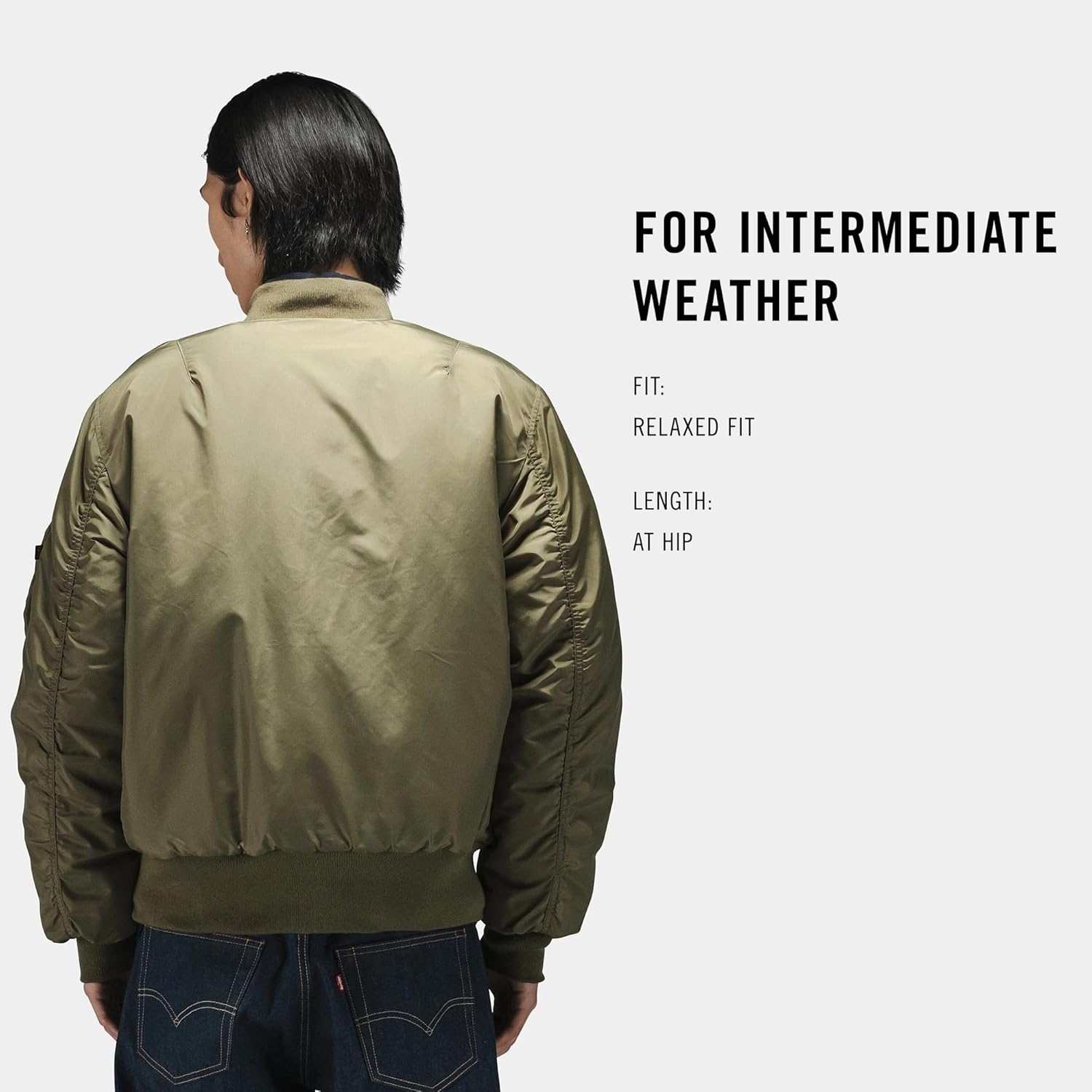 Alpha Industries MA-1 Oxford Flight Jacket Lightweight Oxford Nylon Bomber Utility Sleeve Pocket Ribbed Knit Cuffs Hem - Image 5