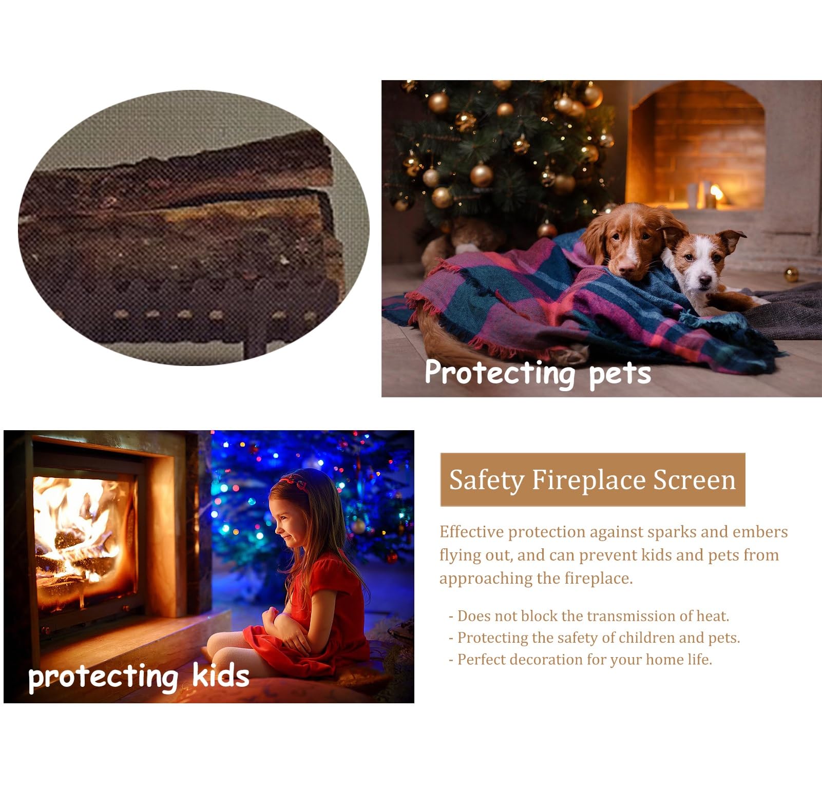 Salvachispas Chimenea Malla Protectora para Chimenea de 20 X 36 Pulgadas para Estufas de Leña, Panel Protector Pequeño de Un Solo Panel Contra Chispas de Fuego, Panel Protector a Prueba de Hornos de G