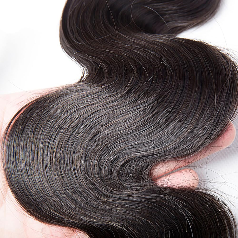 Human Hair Bundles Body Wave Tissage Naturel Cheveux Humain Extensions Unprocessed Remy en lot Meches Weave Double Weft Natural Black 20 22 24 Pouces