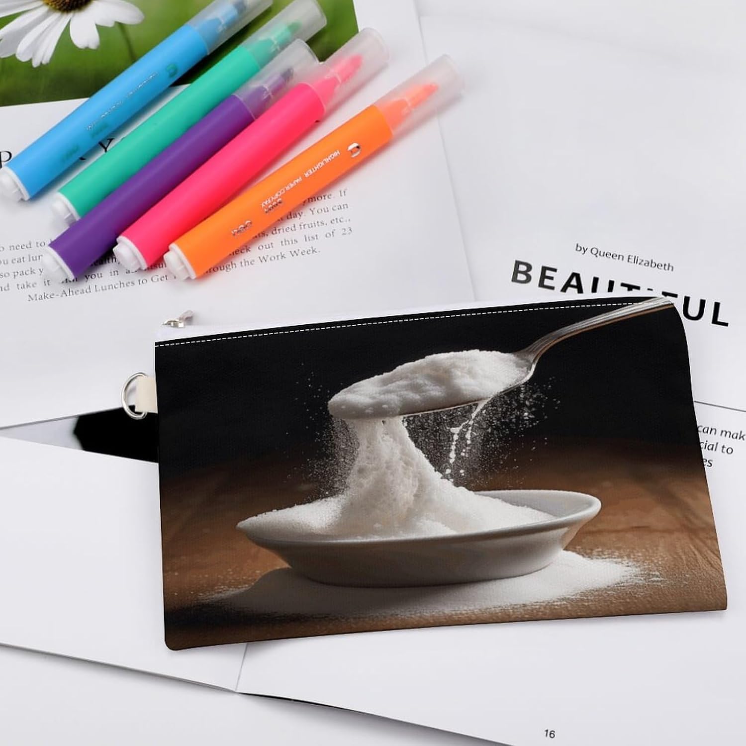 Sugar And Spoon Coin Purse Coin Wallet Coin Bag Coin Pouch with Zipper Canvas Change Purse Pouch Zero Wallet Tool Bag