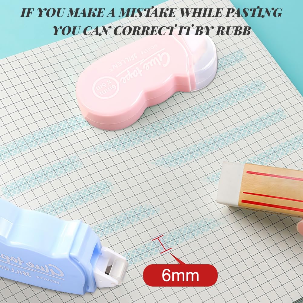 Flintronic 5 Pcs Scotch Double Face 6M*6mm Rouleau de Colle Adhésif pour Emballage Cadeau Scrapbooking