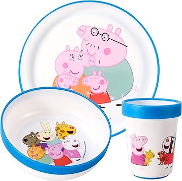 Baby Plate OM SUPPLIES Cars Microwave Safe 3pcs Cartoon Character Non Slip Bicolor Premium Dinner Tableware Set For Children Plate, Bowl, & Cup Set BPA Free Reusable Plastic (Cars Fireman Sam