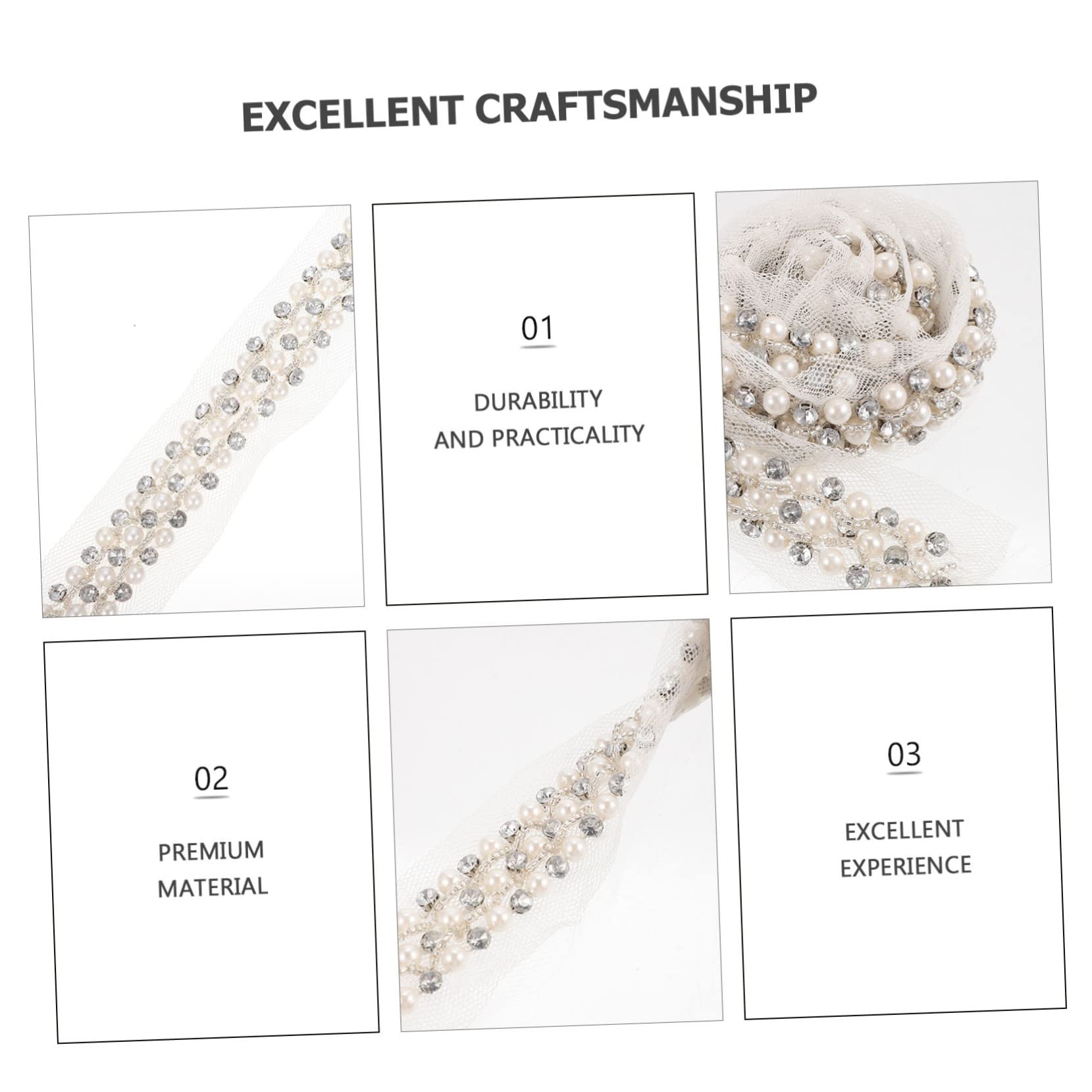 Operitacx 4stücke Dekoratives Perlenband Mit Spitzenbesatz Multifunktionales Elegantes Design Für Diy-projekte Bastelarbeiten Hochzeiten Und Kreative Bekleidungsdekorationen Für