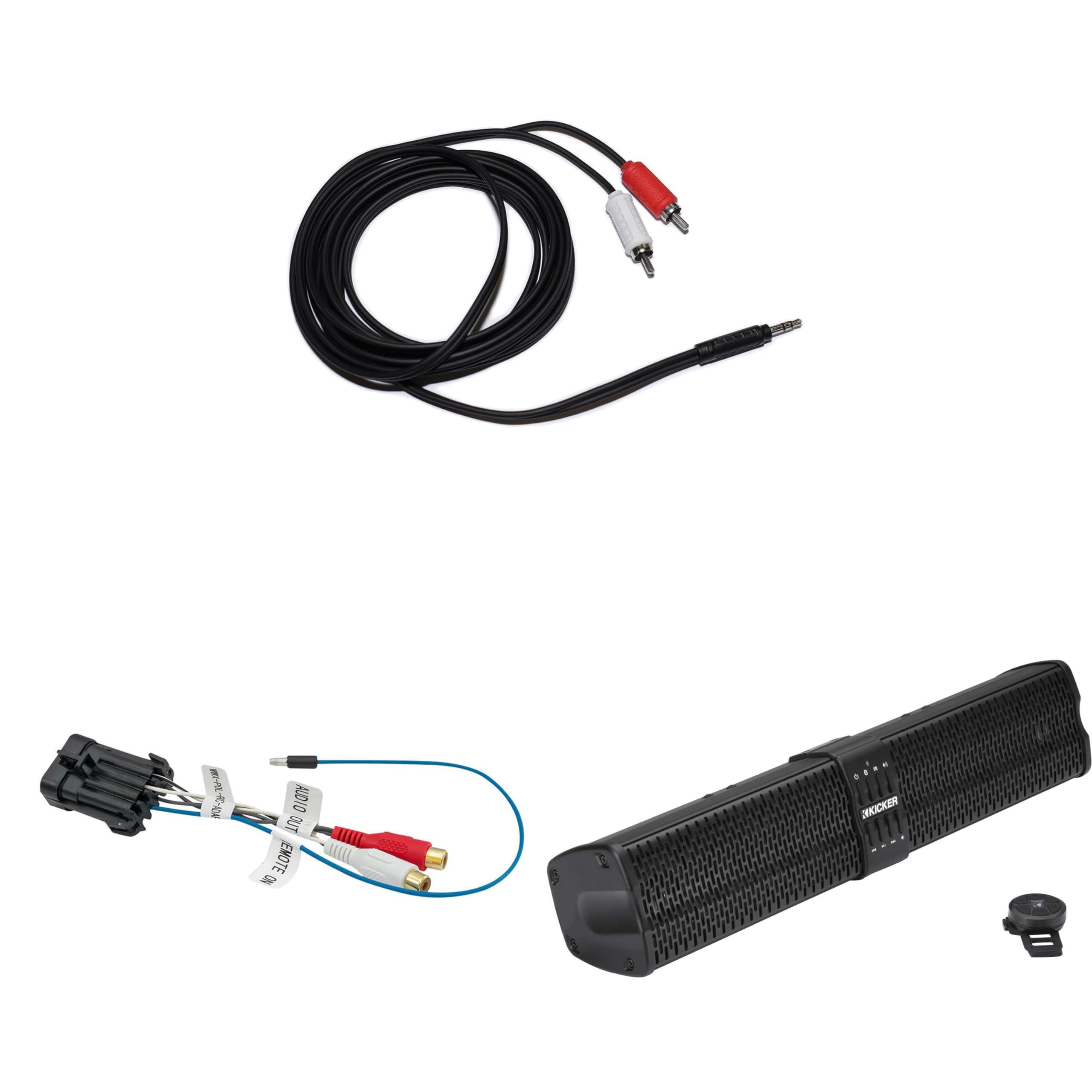 Kicker PowerBar 47KPB1 6 Speaker Amplified Sound Bar & Adapter for Polaris Ride Command