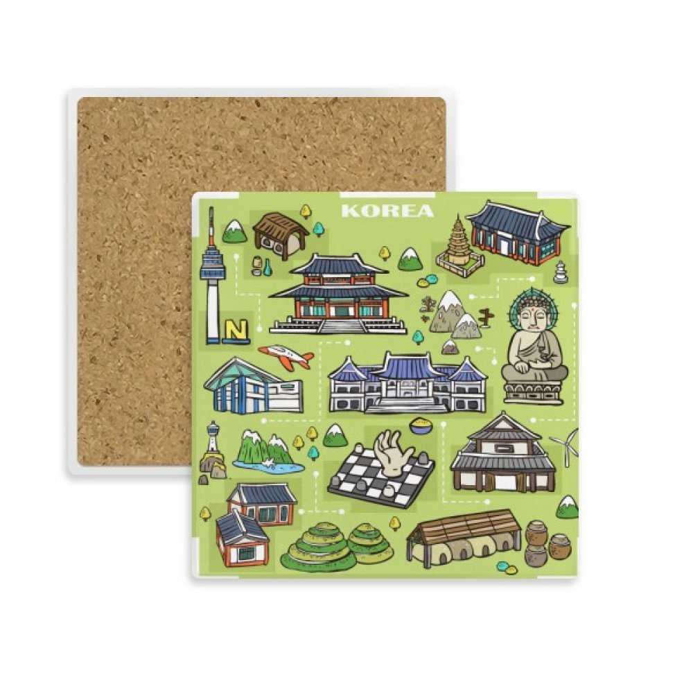 Coaster Corée du Sud cadeau souvenir original avec sites touristiques