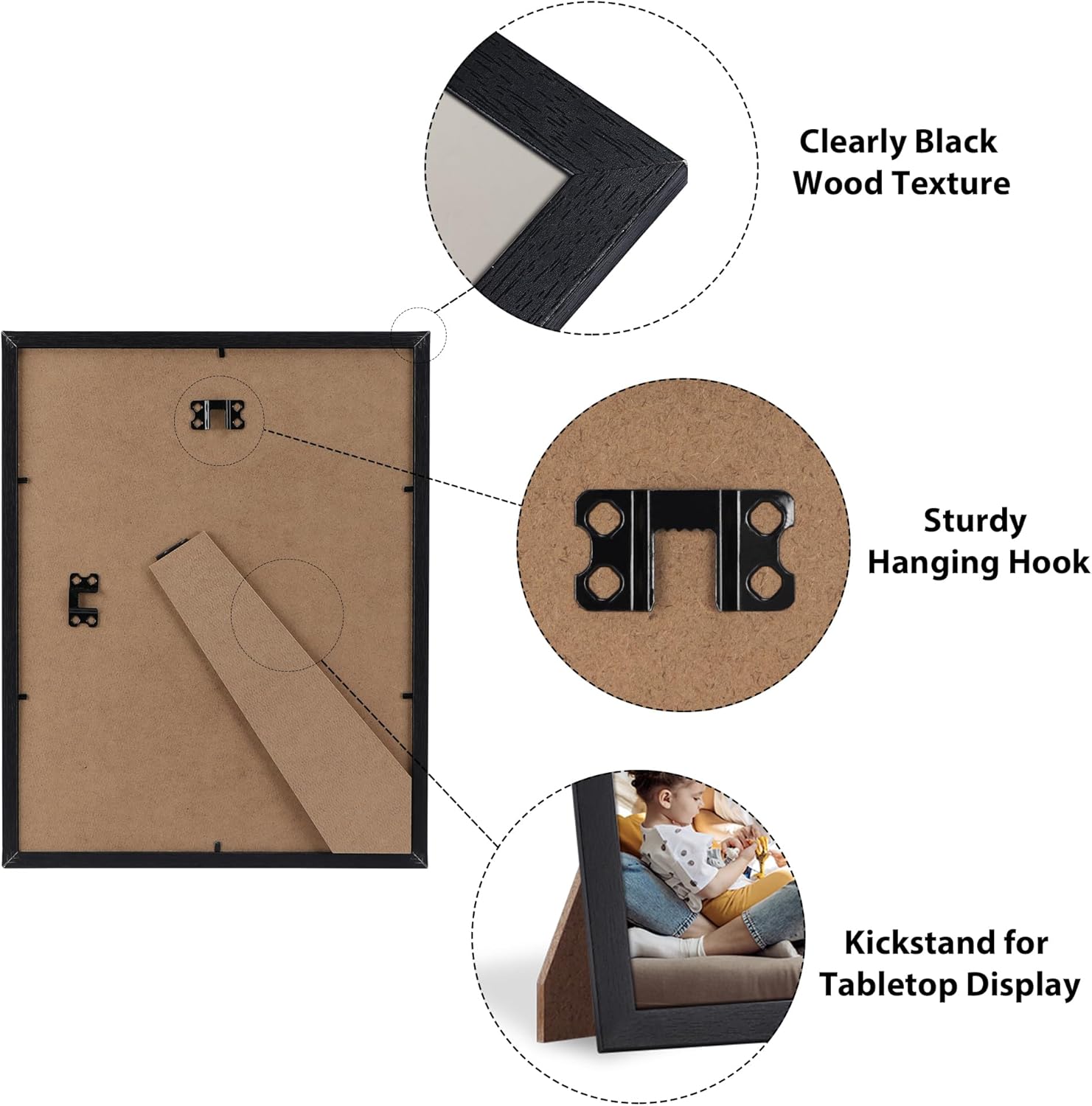 Edenseelake 11x14 Picture Frame Set of 15, Black Wood Photo Frame 11 by 14 for Wall or Tabletop Display