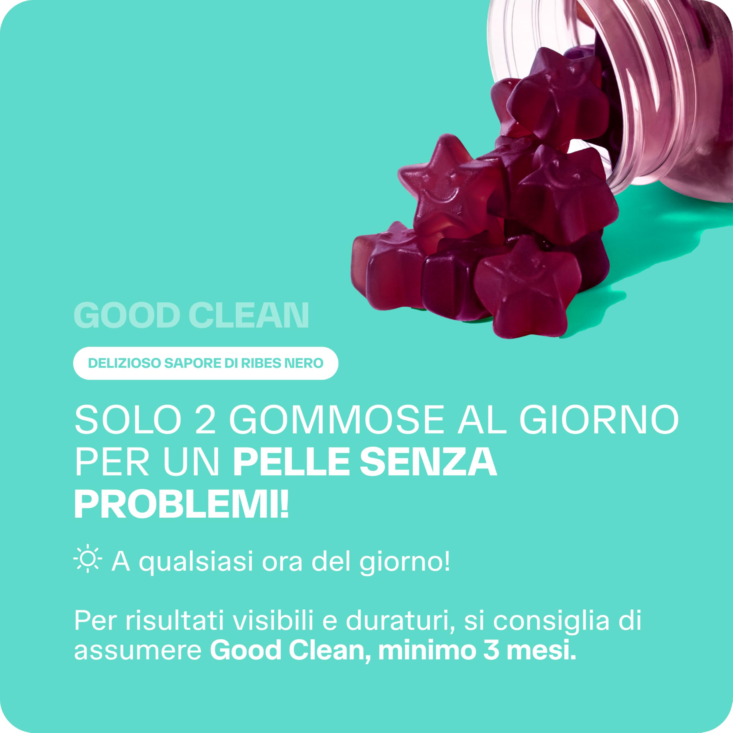 Lashilé Beauty - Integratore alimentare Anti-Acne - Pelle Netta e Anti-Imperfezioni - Regola il Sebo e Purifica - Good Clean Vitamine - Made in France - Bardana Ortica Zinco - Cura 2 Mesi 120 Gummies