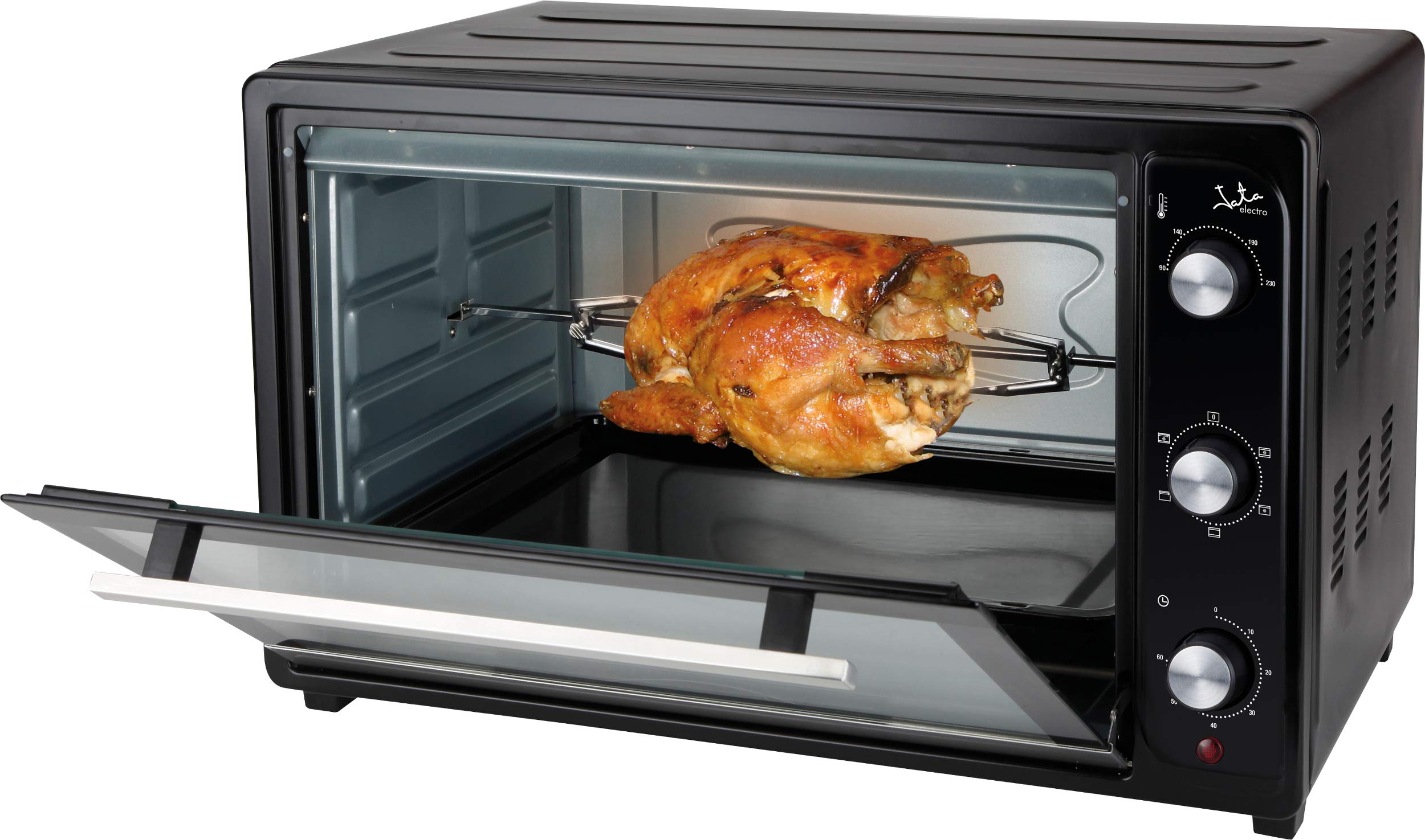 Jata HN966 Electric Table Oven, 2200 W, Capacity 66 Litres, Rotisserie Convenction Grill Function, Timer, Adjustable Thermostat, Includes Grill, External Dimensions 64 x 40 x 40 cm