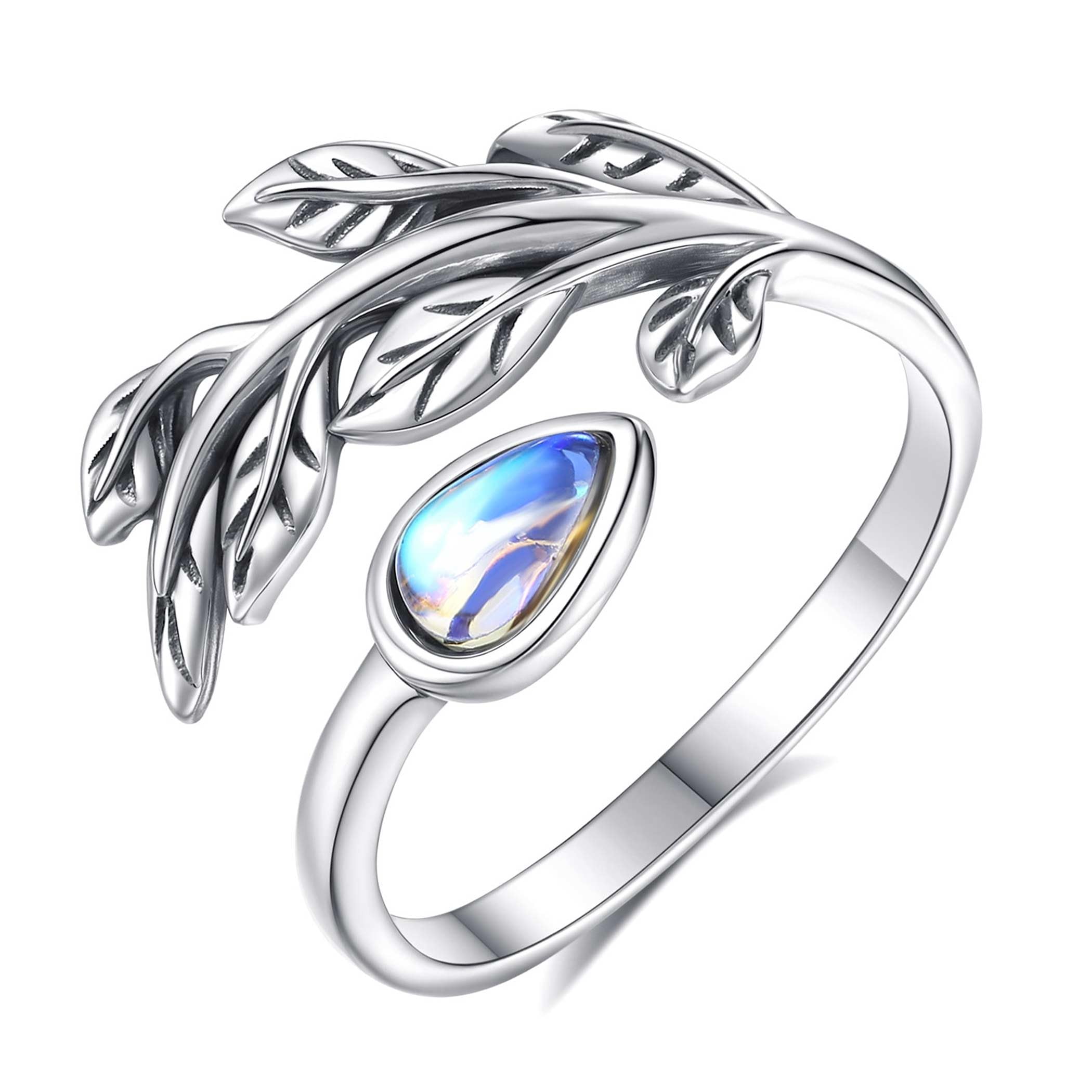 AEONSLOVE Schlange Ring Silber 925 für Damen, Lebensbaum Verstellbarer Ring für Frauen, Offener Ringe Vintage mit Blatt/Hexenknoten/Keltischer Knoten