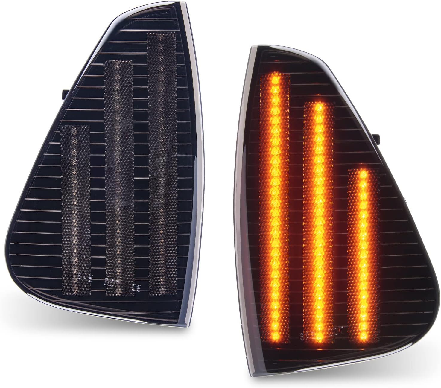 Gempro LED Front Corner Side Marker Lights for Dodge Charger 2006 2007 2008 2009 2010 Turn Signal Lamps, 2PCS (Smoked Black)