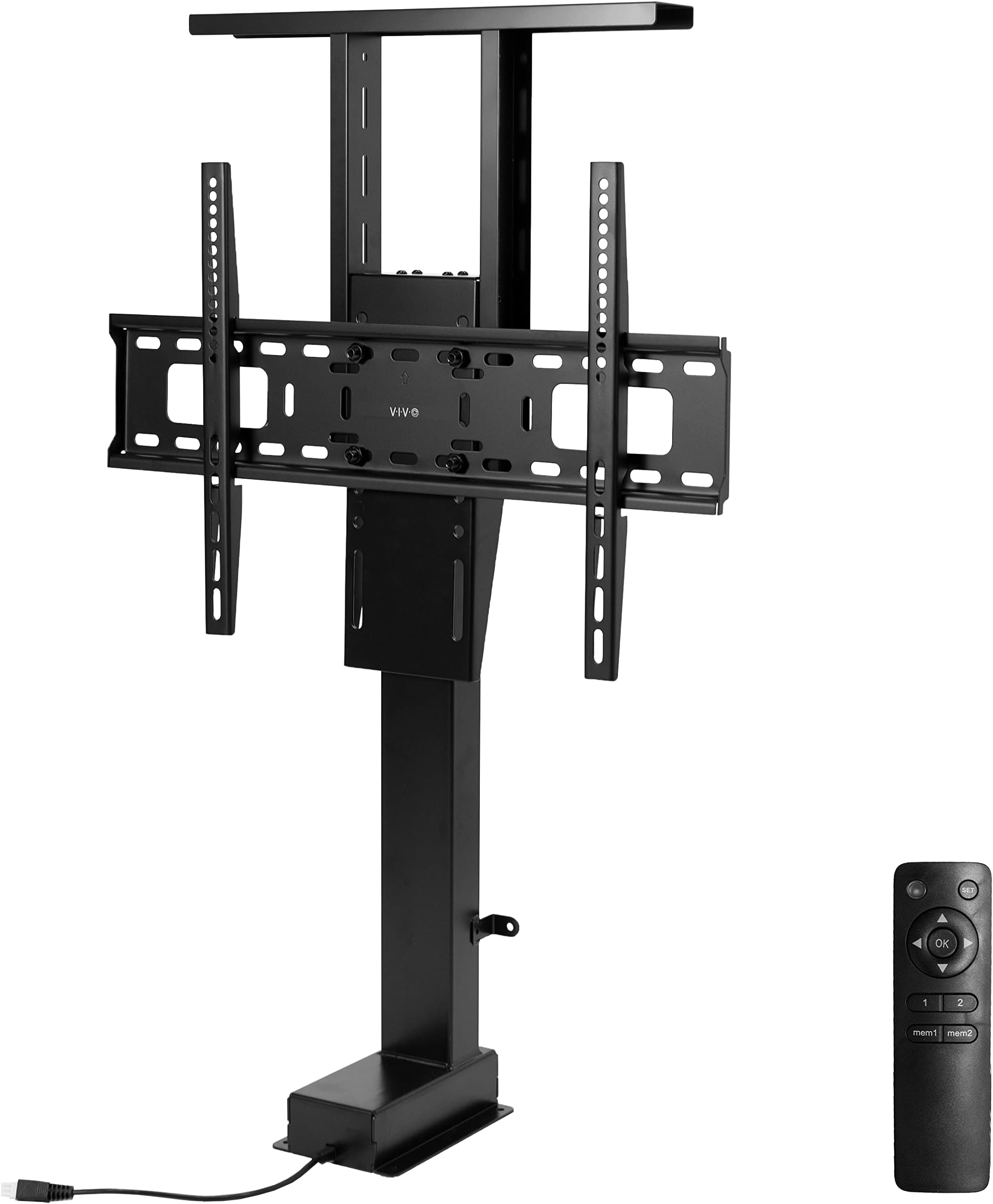 VIVO Motorized Large TV Stand for 37 to 77 inch Screens, Vertical Lift Television Stand with Remote Control, Compact TV Mount Bracket, MOUNT-E-UP80D