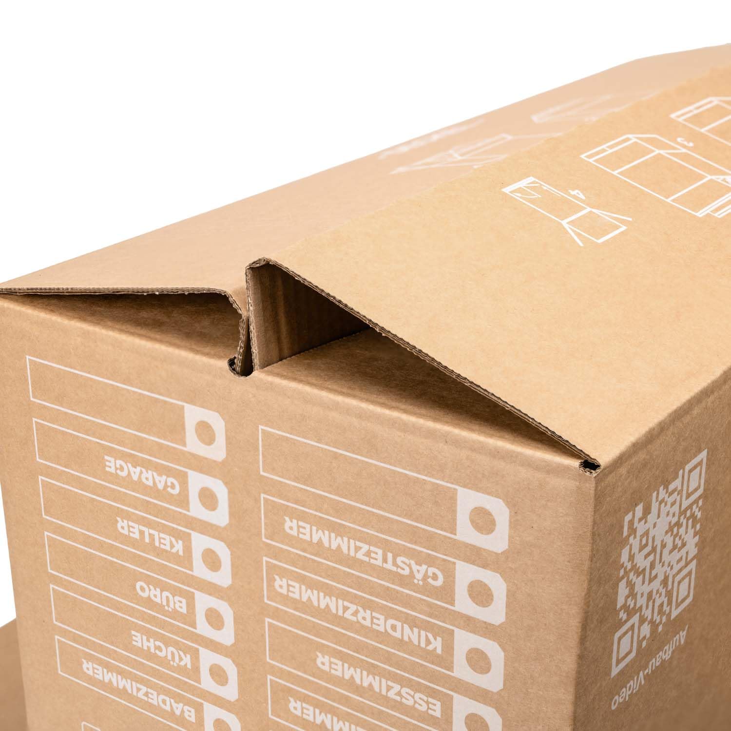 Umzugskartons 62x30x33 cm zweiwellig stabil bis 40 kg verstärkte Griffe stapelbar (20 Stück)