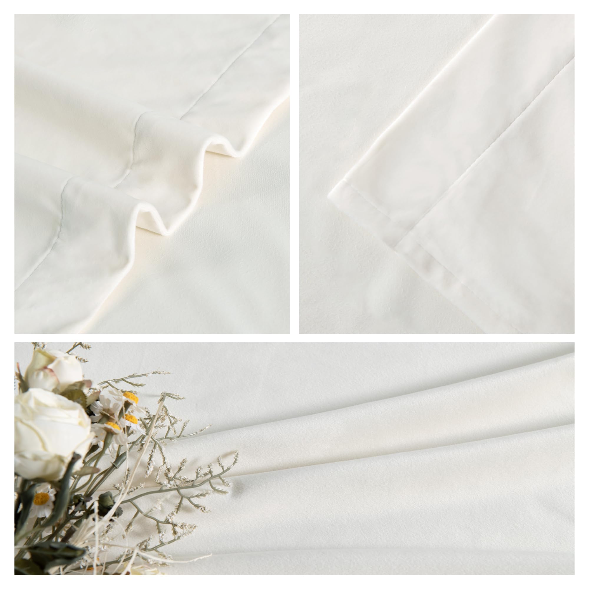 Hiasan Tende in velluto bianco crema, lunghe 213,4 cm, eleganti pannelli che bloccano la luce solare, tende per la privacy, con tasca per asta, tende per finestra, per camera da letto/porta scorrevole