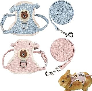 2 Stück Kaninchen Leine,Kaninchen Geschirr,Hasenleine,Kaninchen,Hasen Spielzeug,Zwergkaninchen,Hasen Geschirr,Geeignet für Kaninchen, Katzen, Kleine Hunde und Andere Kleintiere. product image