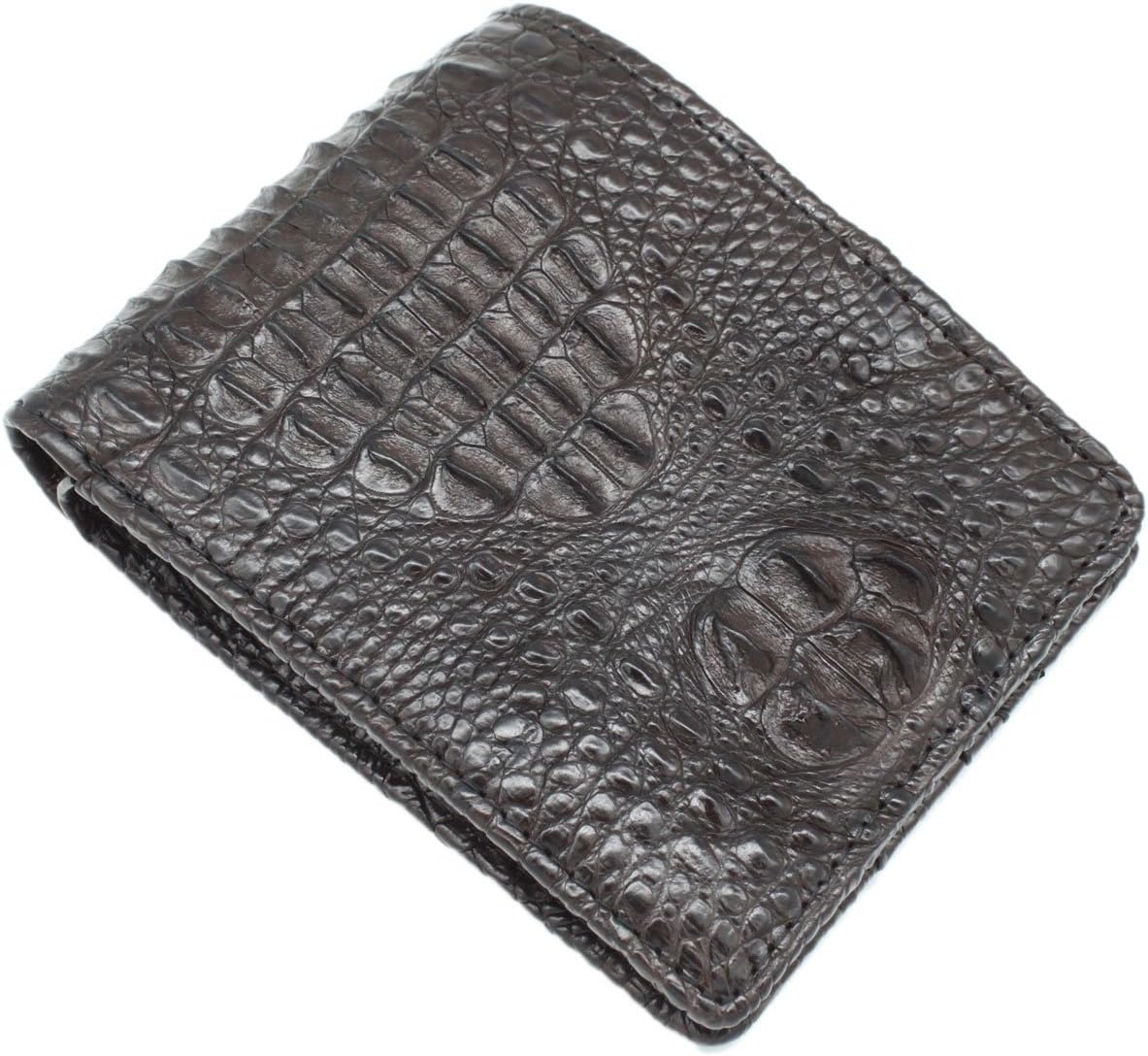 Double Side Genuine Alligator, Crocodile Leather Skin Men's Bifold Wallet