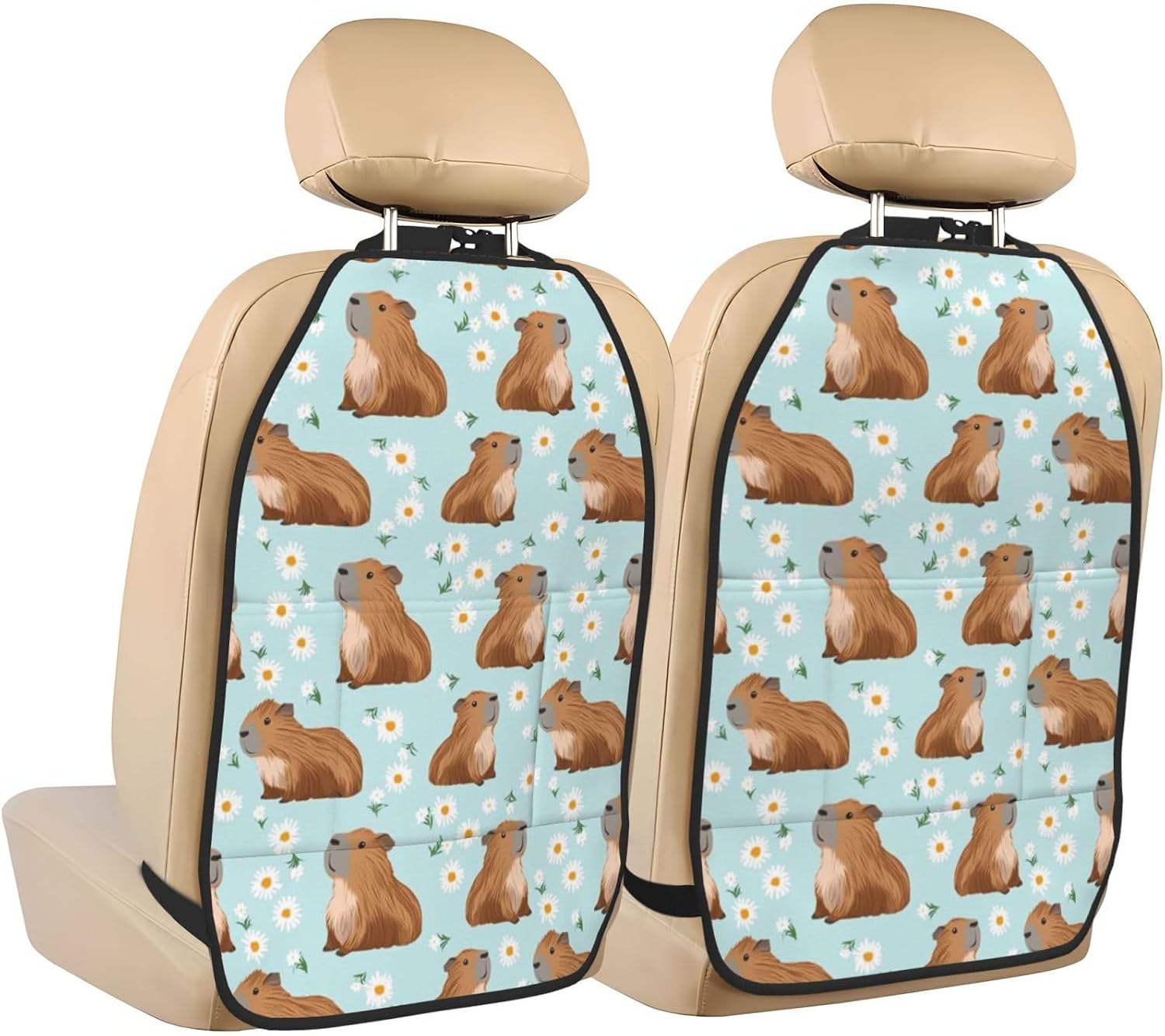Action Speed Skateboard Extreme Sports Seamless Car Seat Back Kick Protector 2 Pack, 18.5x26.4 Inch Anti-Kick Pad, Waterproof Oxford Fabric Large Rear Seat Cover for Kids Pets Fits SUV Jeep Tr