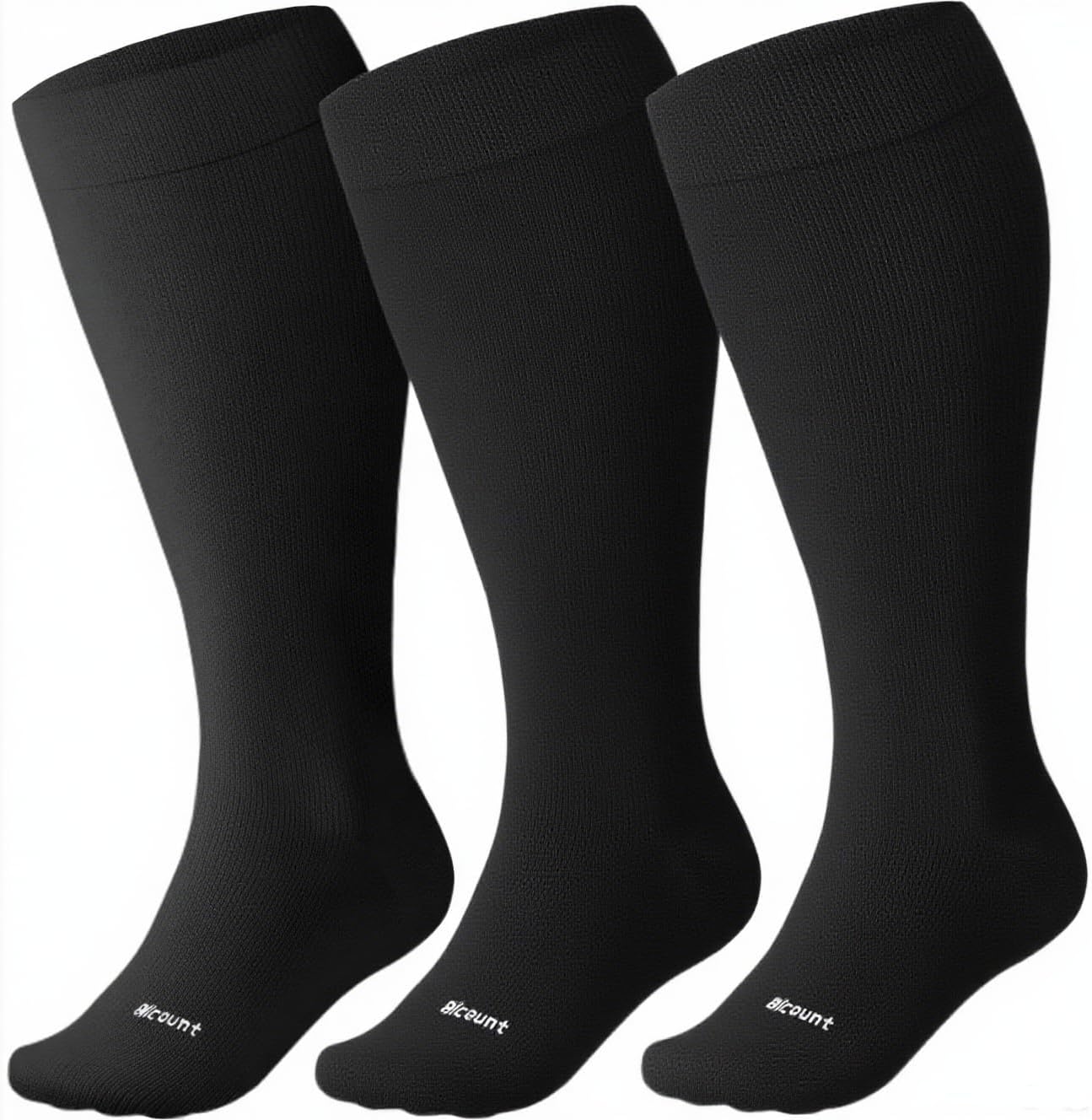 Cotton Plus Size Compression Socks for Women&Men Wide Calf 15-20 mmHg Knee High Soft Sock for Nurses, Pregnancy