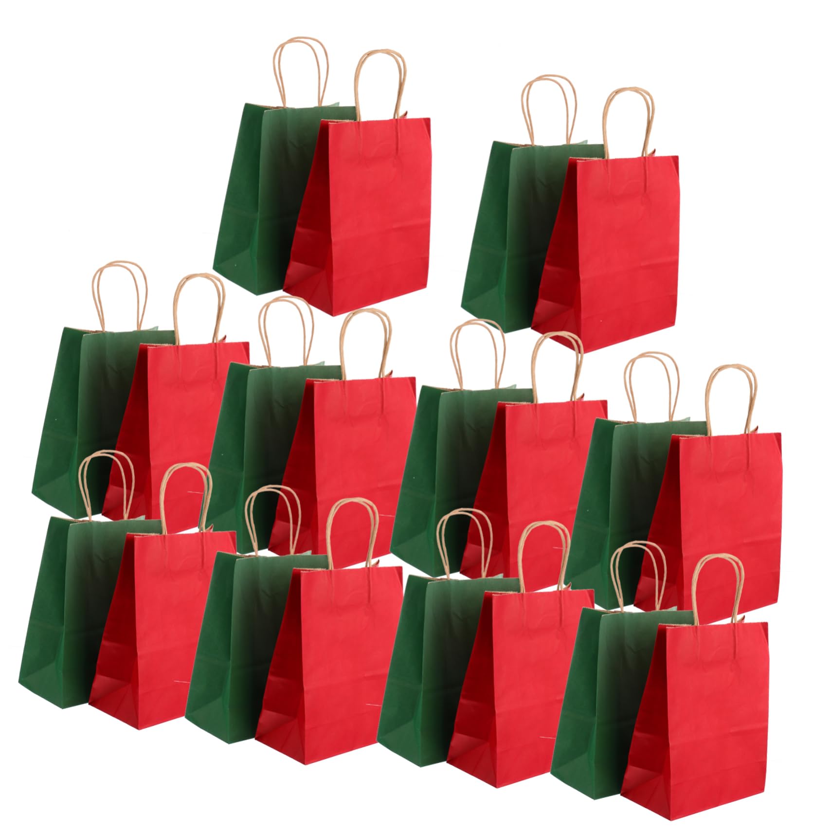 Gatuida 24stücke Quadratische Weihnachtspapiertüten aus Kraftpapier Formstabil ohne Logo als Geschenktüte Süßigkeitentüte oder Partytüte für Weihnachtsfeiern und Feste