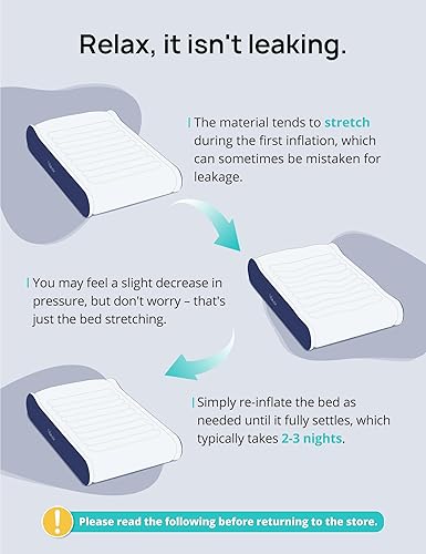 Miniatura 7 de Evajoy Colchón de aire Queen con bomba incorporada, colchón de aire inflable con almohada integrada, infladodesinflado rápido, cama de aire con