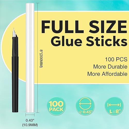 Miniatura 9 de Mini barras de pegamento caliente, paquete de 82 barras de pegamento caliente de 4 pulgadas y 0.27 pulgadas de diámetro, barras de pegamento