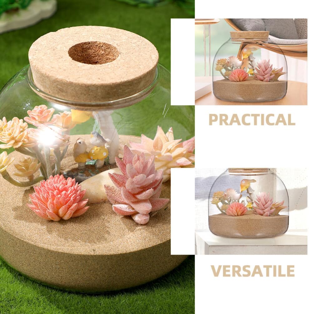 GANAZONO 2pcs Glass Landscape Bottle Stopper Stylish Glass Container for Moss Plants Decorative Tabletop Terrarium for Decor