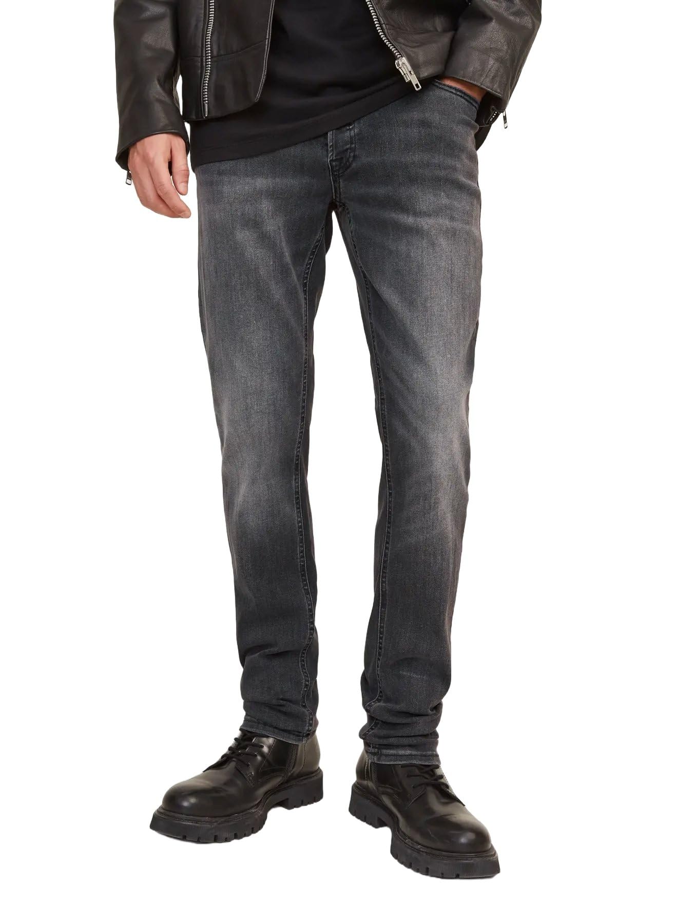 JACK & JONES Glenn Original 817 Slim Fit Jeans-W30-34L (Dark Grey)