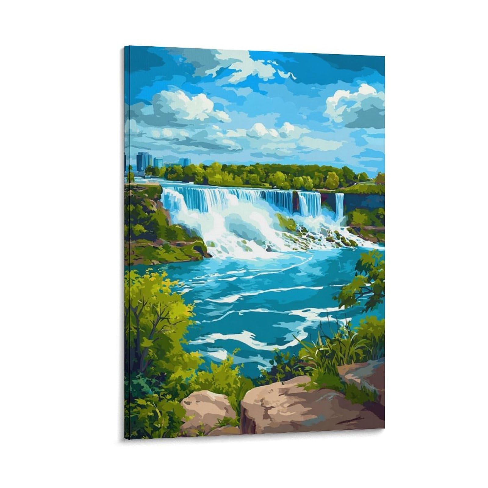 Niagara Falls Poster 24x36inch(60x90cm) Vintage Watercolor Canvas Art