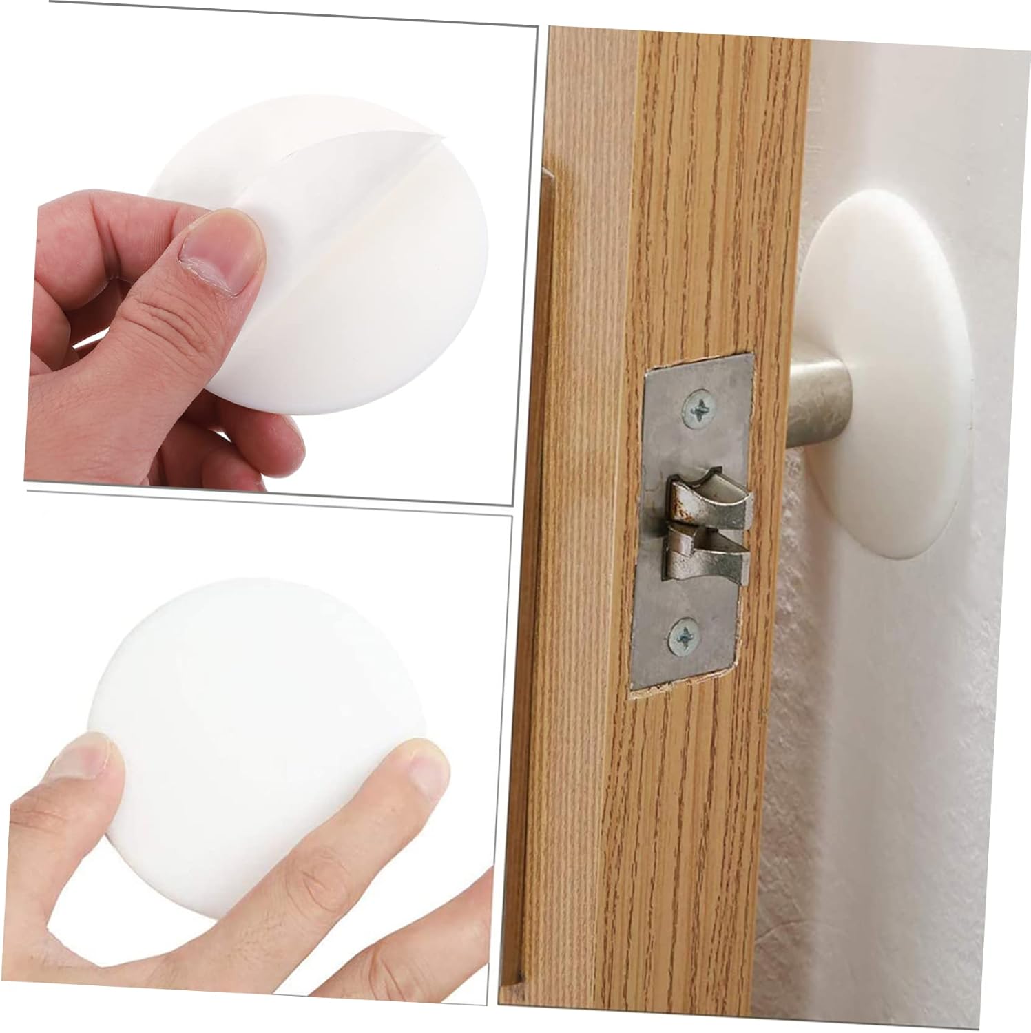 3pcs Silicone Crash Pad Furniture Protector Wall Guard Bumpers Round Silicone Door Stop Wall Pad Cabinet Bumpers Silicone Door Stopper Protective Film White Mute Child (Whitex3pcs 8X8CMx3pcs)