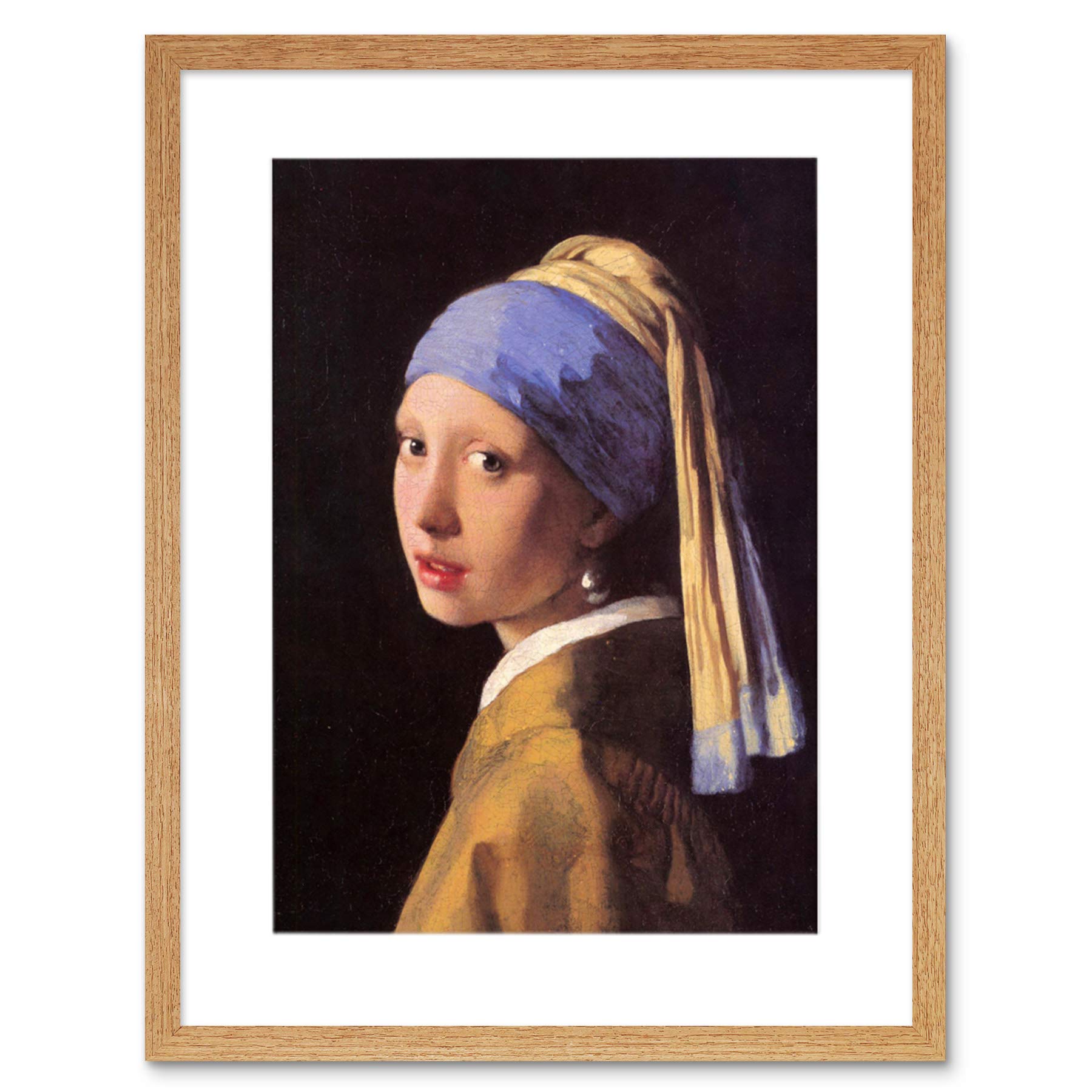 Wee Blue Coo Vermeer Girl With Pearl Earring Old Master Framed Wall Art Print