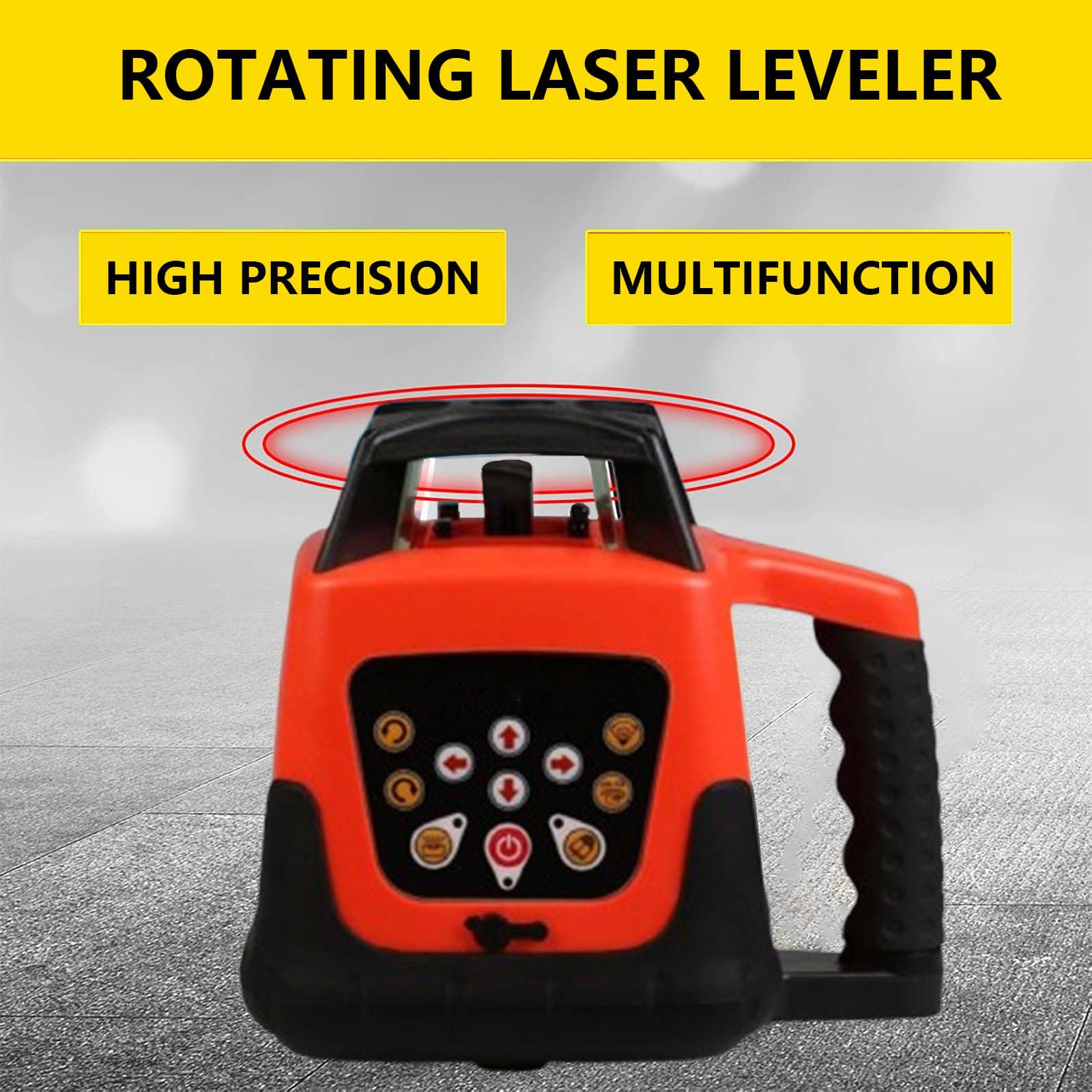Samopoziomujący poziom laserowy 360 stopni, zasięg 500 m, urządzenie do poziomowania laserowego -20ºC - 45ºC, praca ciągła 20 godzin,Red