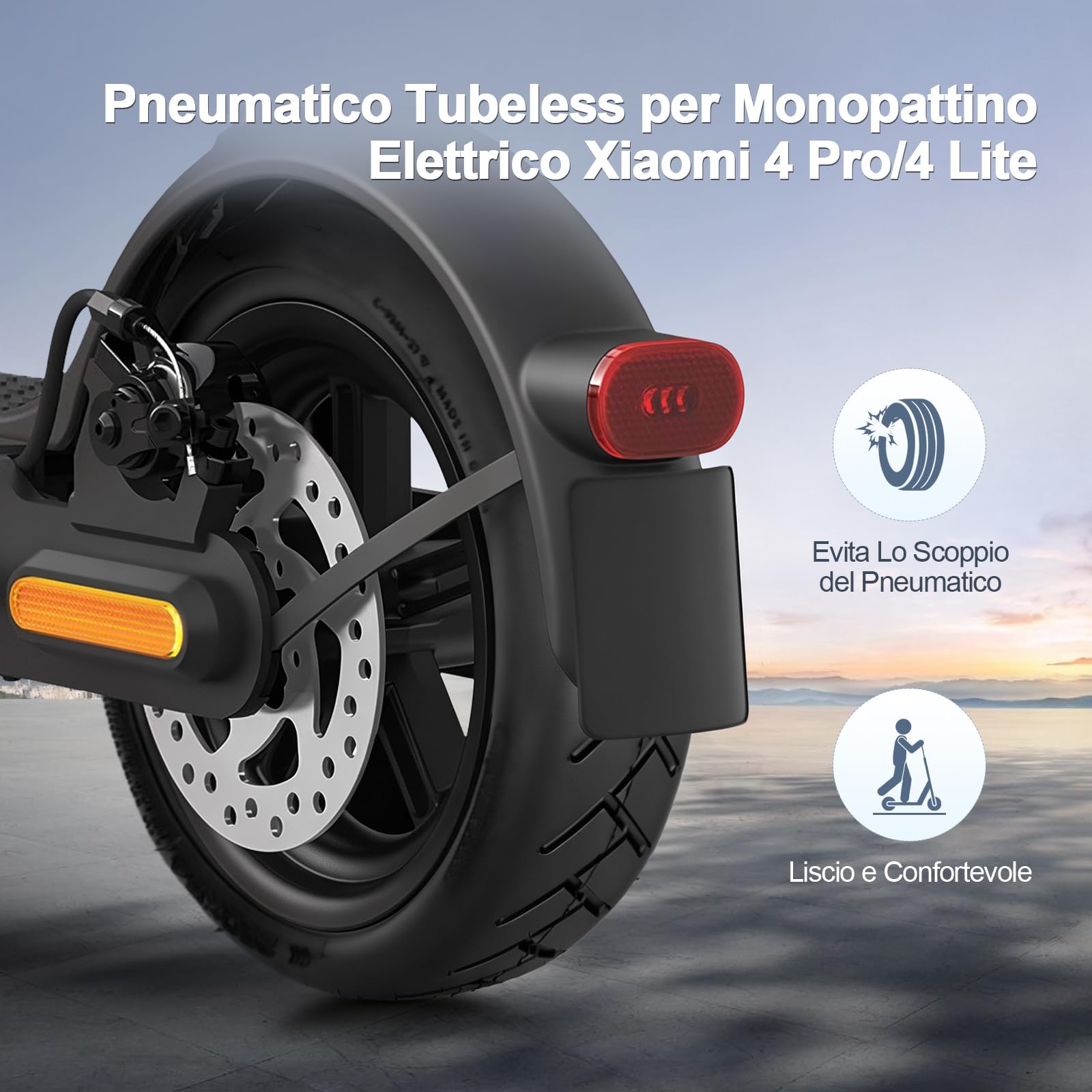 Pneumatici Tubeless 250 x 54 da 10 Pollici per Scooter Elettrico Xiaomi 4Pro/4Lite Accessori con Adesivo Live Riparabili Anti-Esplosione Pneumatici da Strada Ispessiti Ruote di Ricambio
