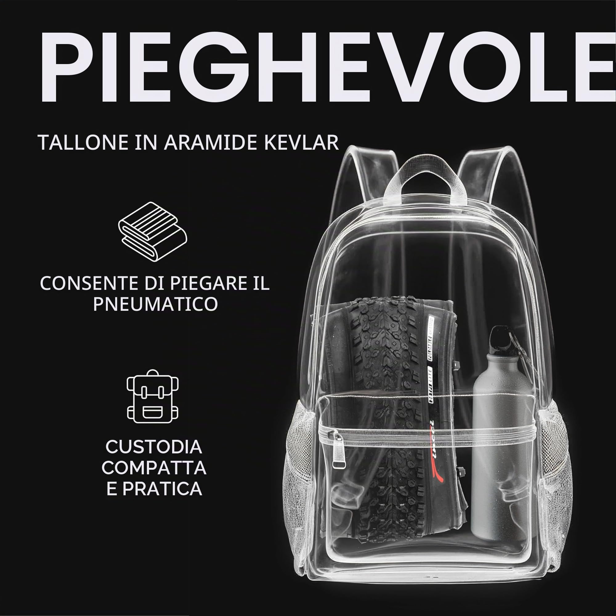Fincci Copertoni MTB 26 x 2.1 Pollici 57-559 Set Coppia Pieghevole Pneumatici bici 26 con 2x Cameras d Aria Valvola Interna Presta per Mountain Bike, Bici Corsa, Bicicletta Elettrica - Confezione da 2