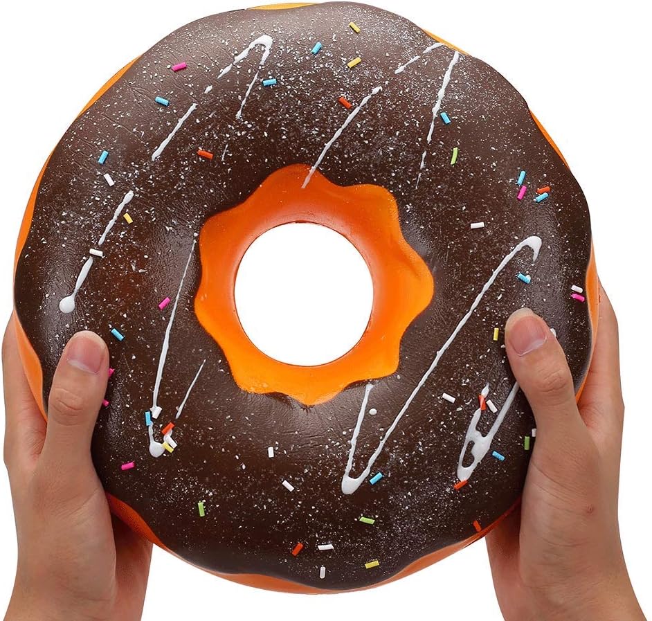 Giant Squishy Toys Jumbo Soft Slow Rising Collection Gift Stress Reliever (Chocolate Donut)
