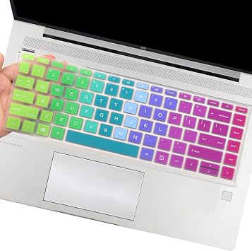 Silicone Keyboard Cover Skin for 14" HP Probook 440 G8 G9 G10 /HP Probook 445 G8 G9 G10/HP Probook 640 G7 G8 14 inch Laptop, 2023 2022 2021 New HP Probook 14 Keyboard Protector Cover Skin-Rainbow